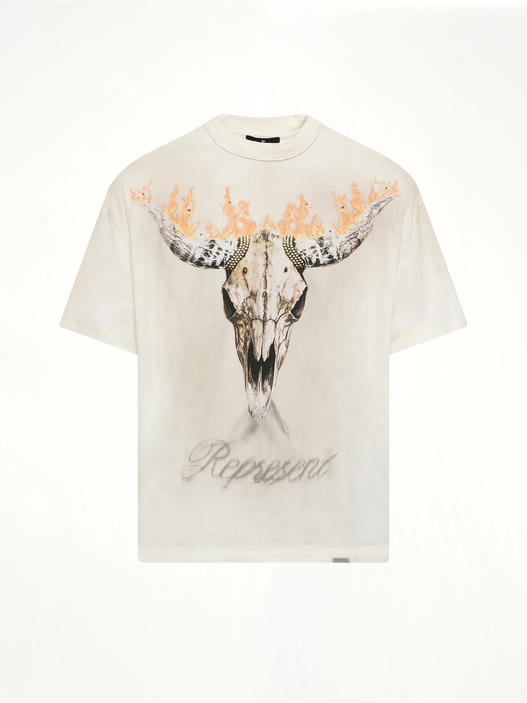 British Cowboys T-Shirt in Washed Ecru - Image 2