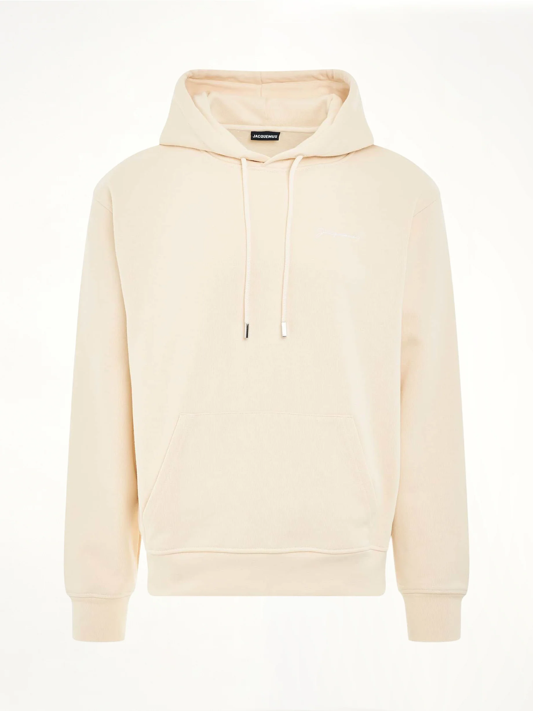 Brode Embroidered Logo Hoodie in Beige