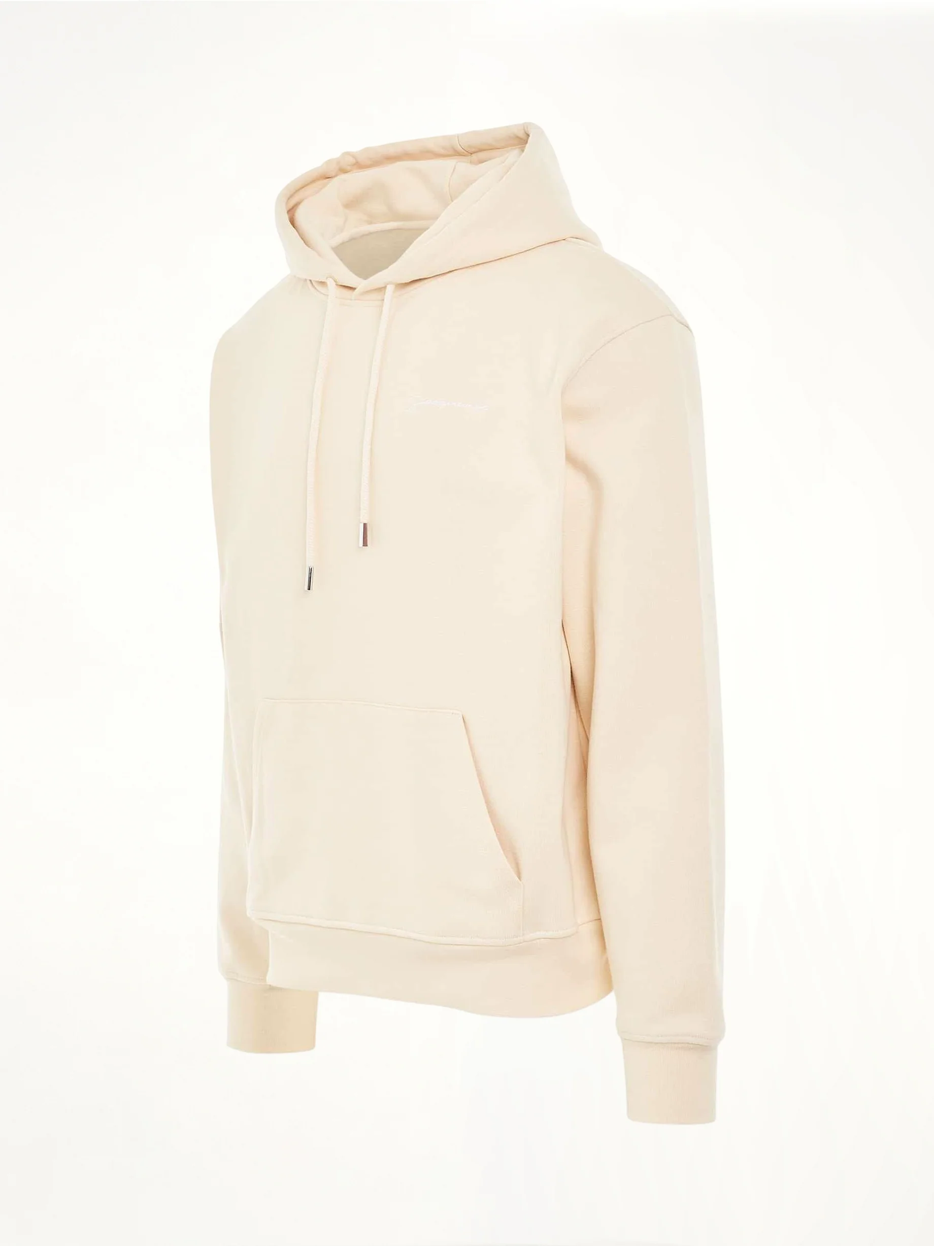 Brode Embroidered Logo Hoodie in Beige - Image 2