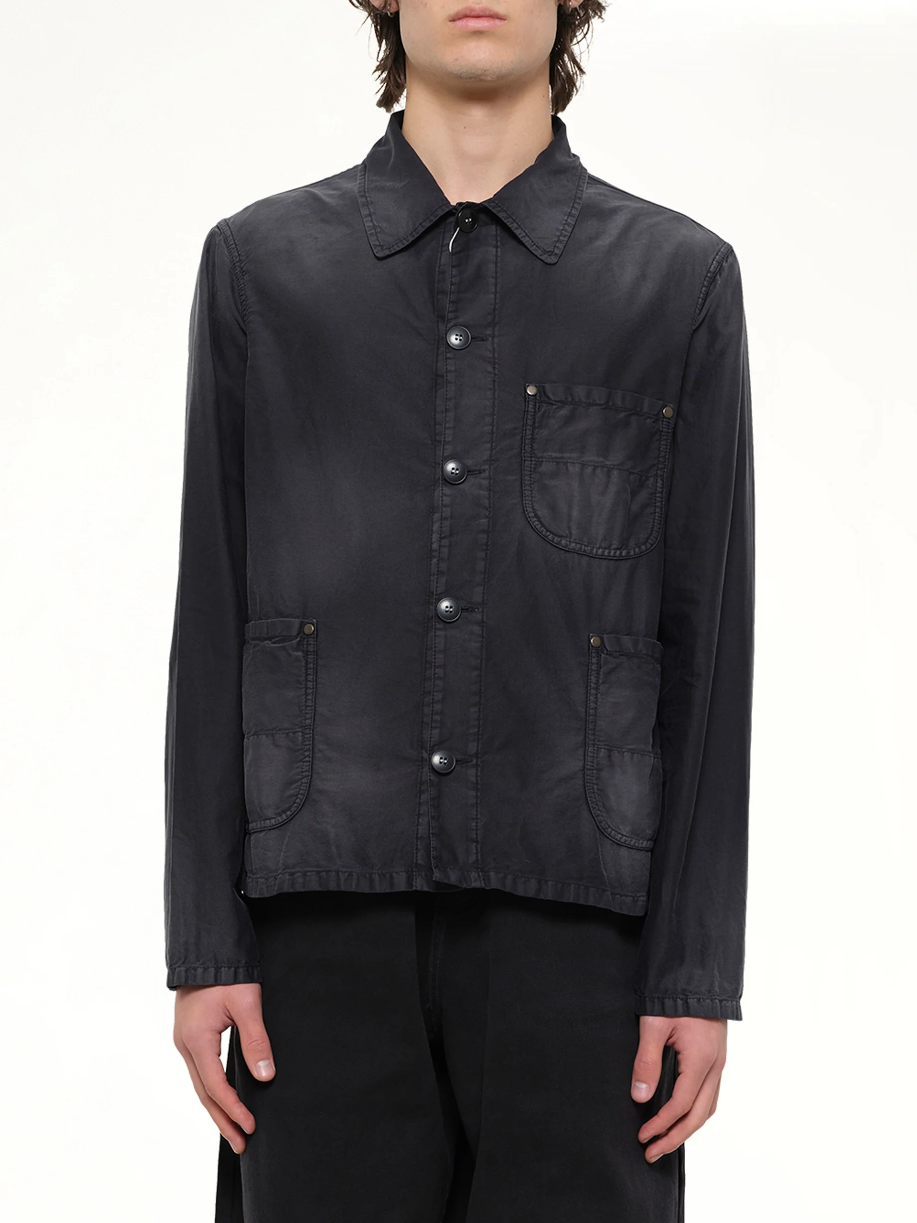 Brushed Moleskin Jacket in Black
