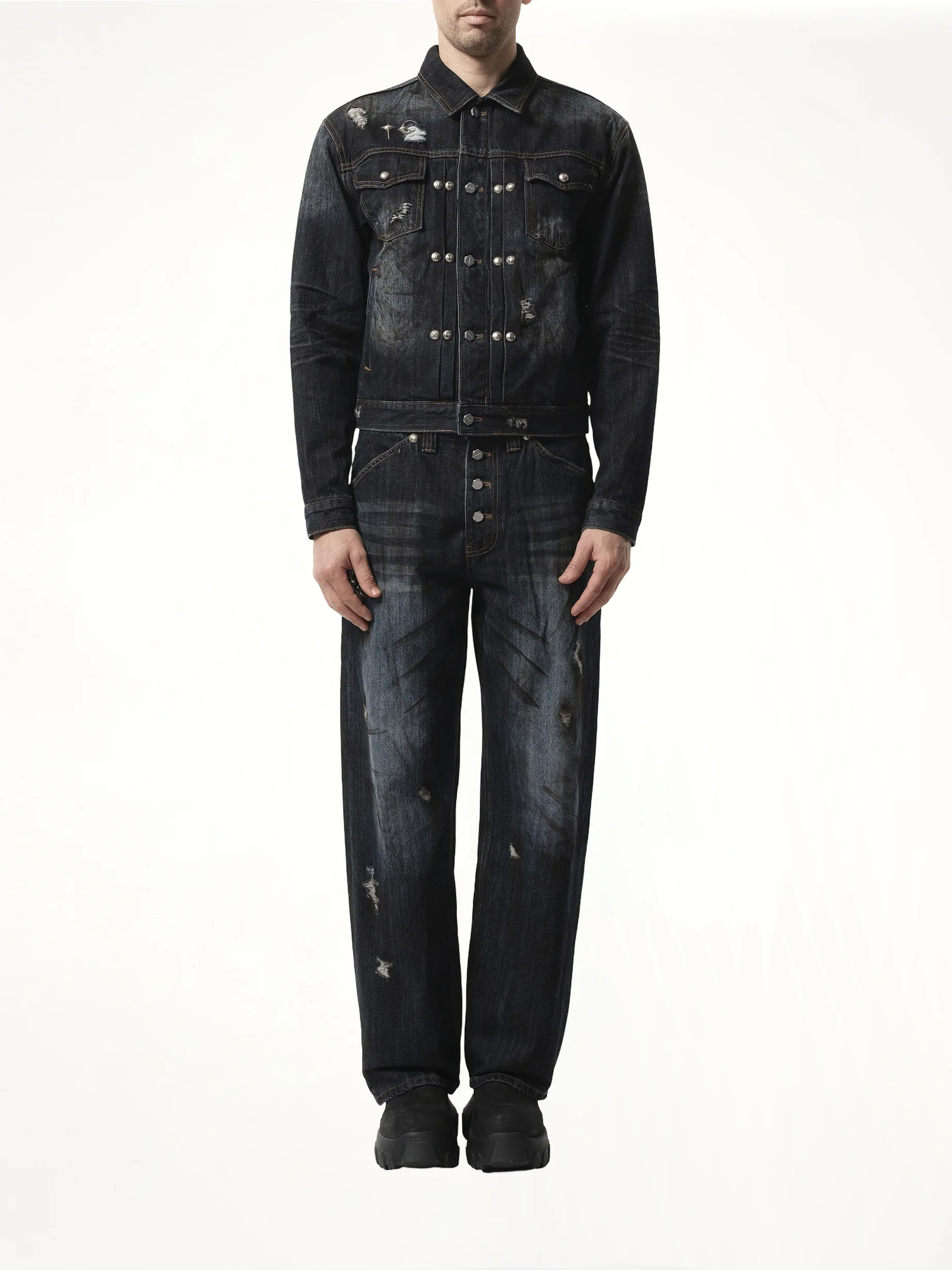 Burn Down Denim Jacket in Blue - Image 4