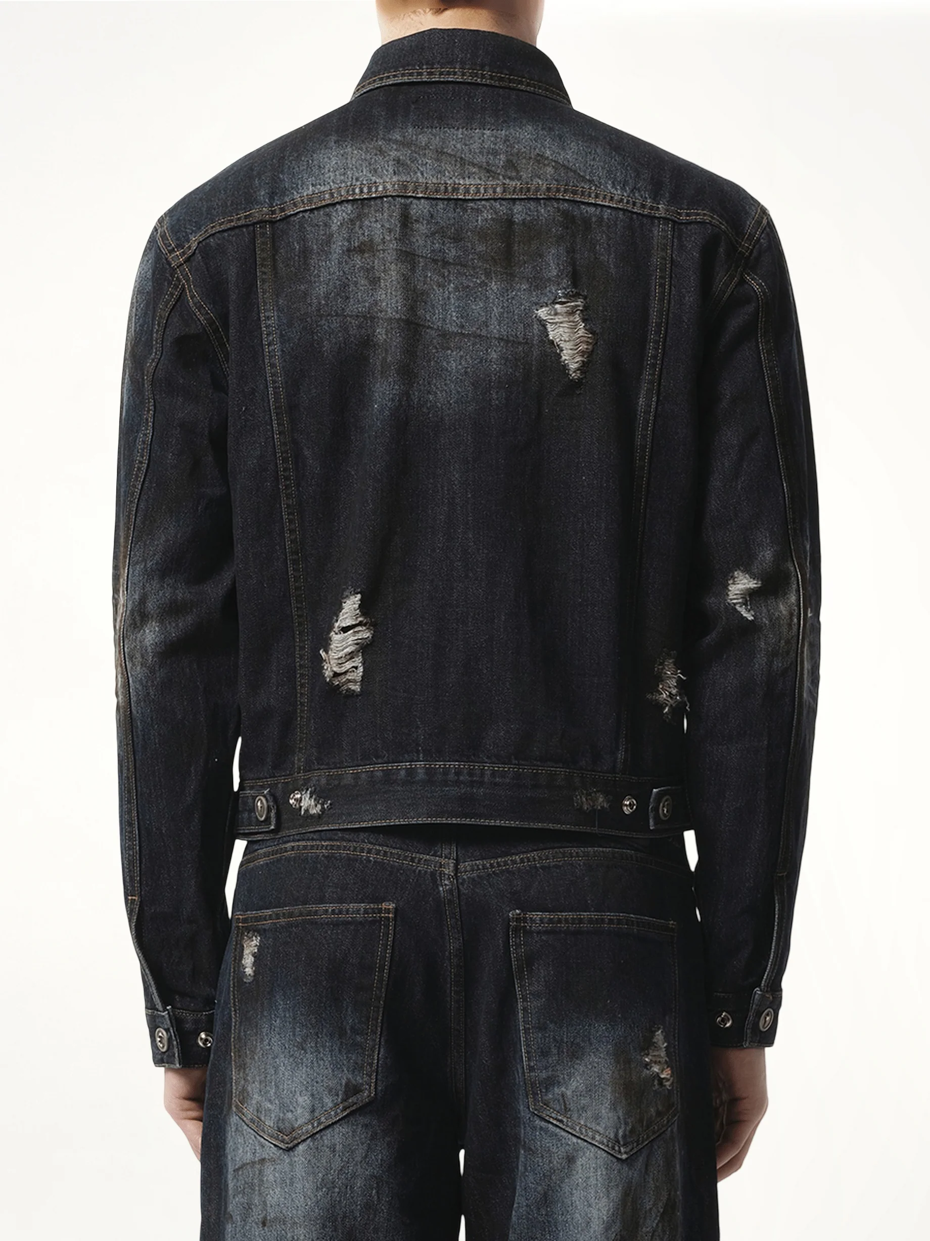 Burn Down Denim Jacket in Blue - Image 6