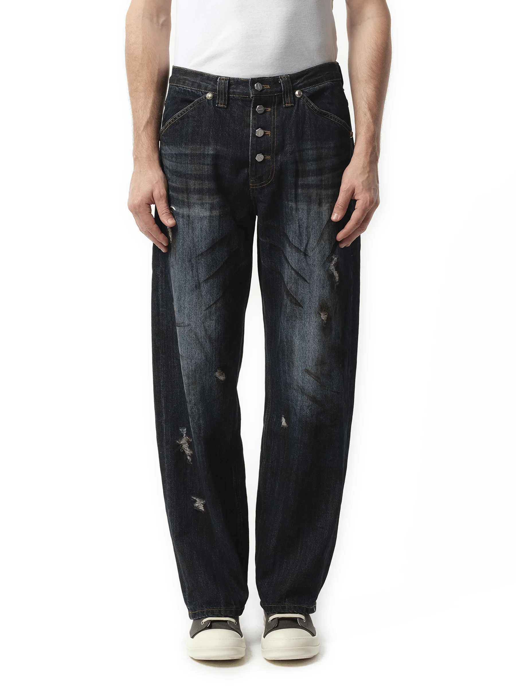 Burn Down Denim Pants in Blue