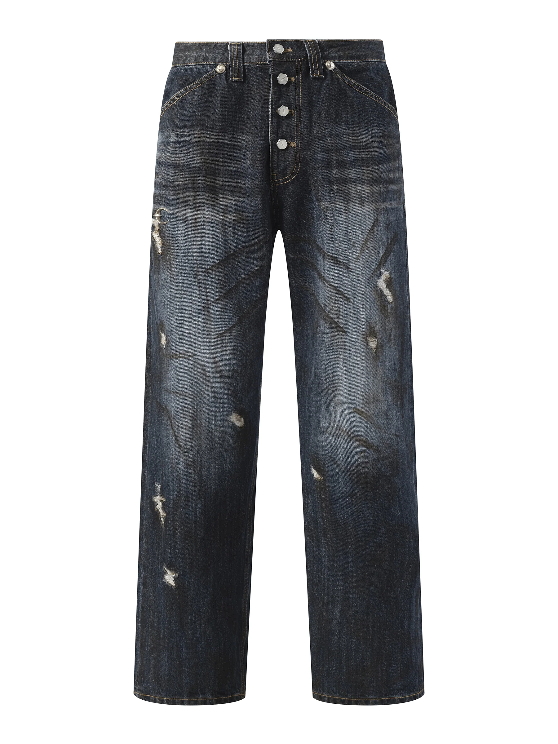 Burn Down Denim Pants in Blue - Image 2