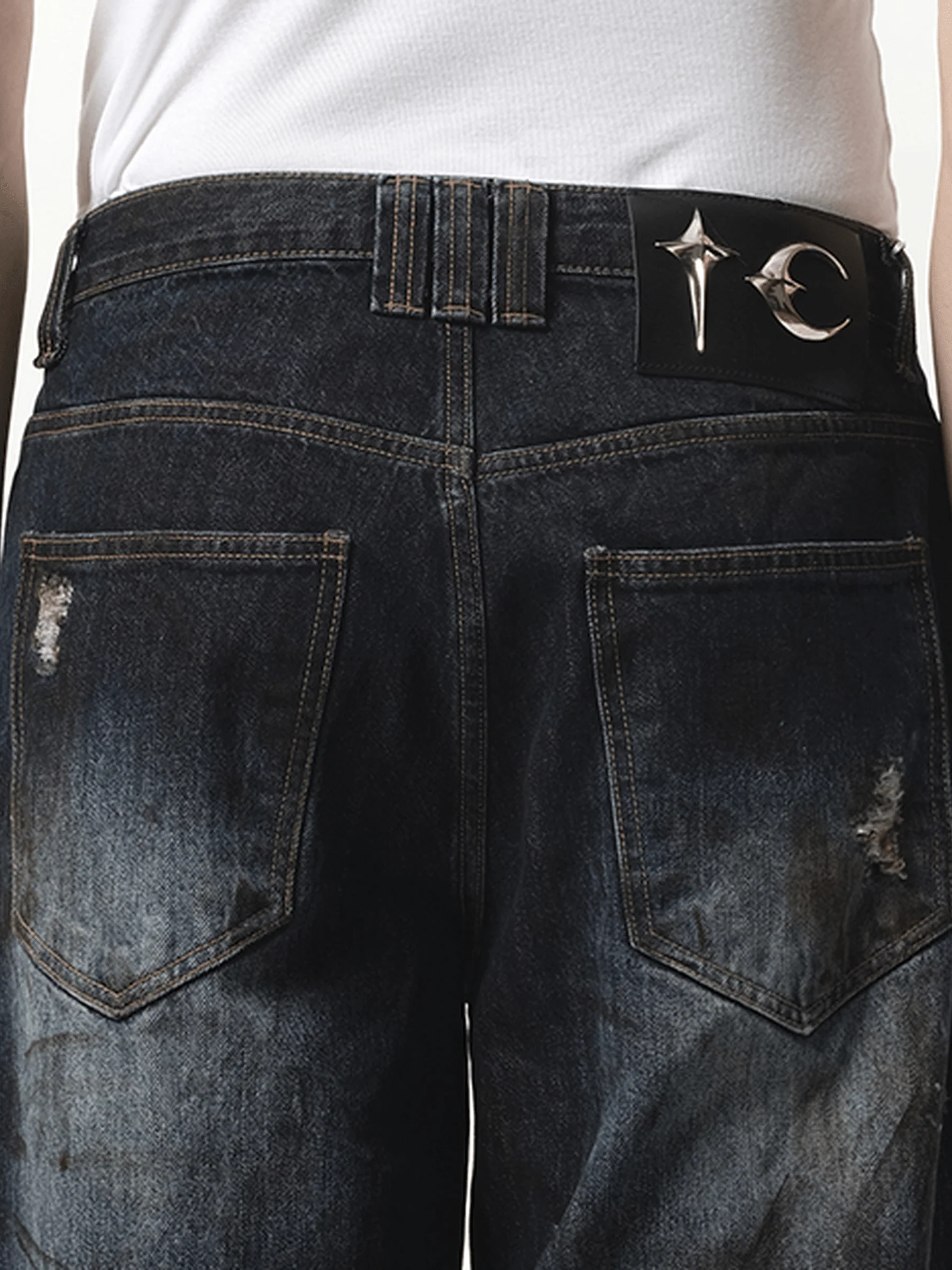 Burn Down Denim Pants in Blue - Image 3