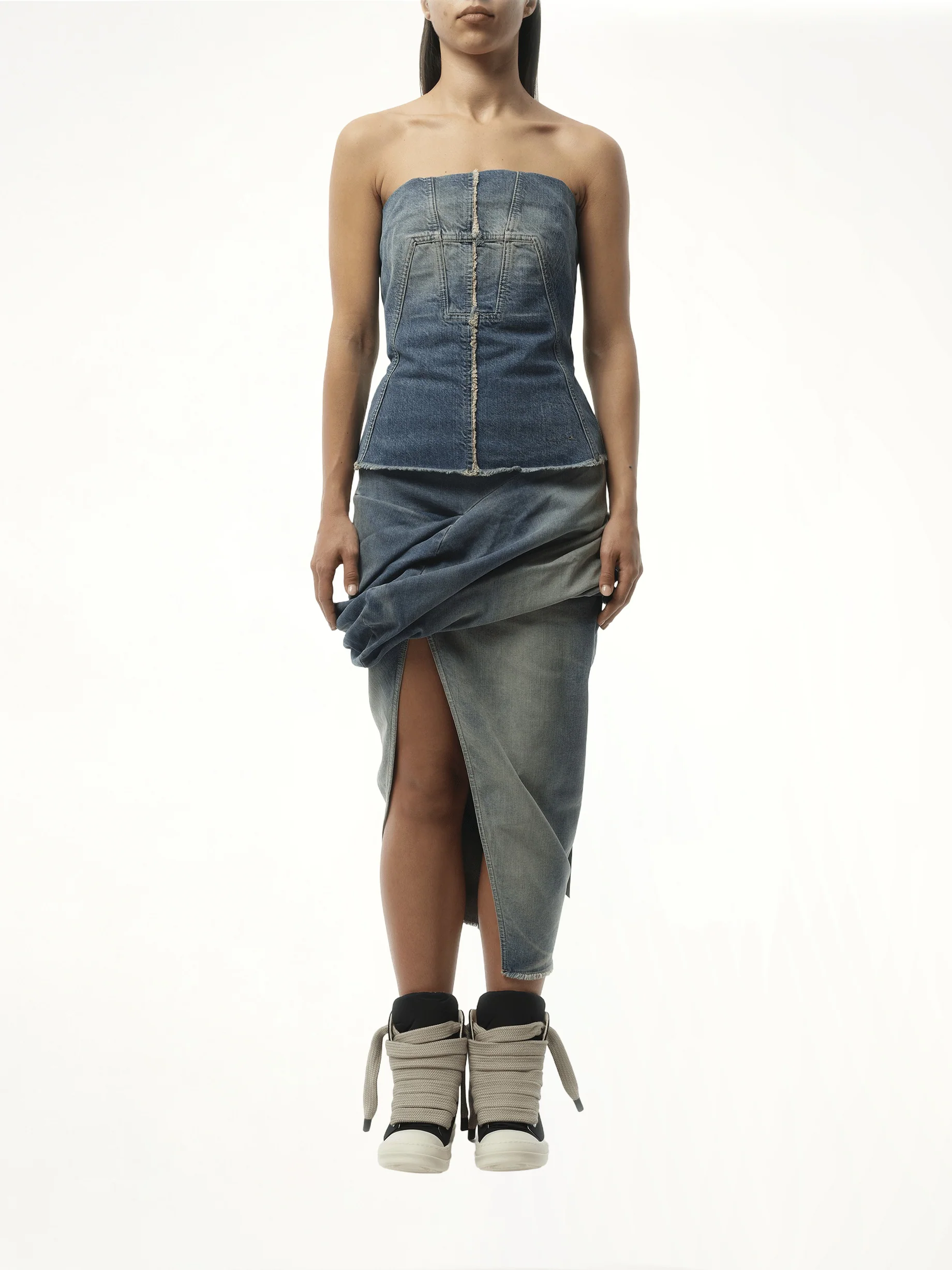 Bustier Top in Washed Indigo - Image 4