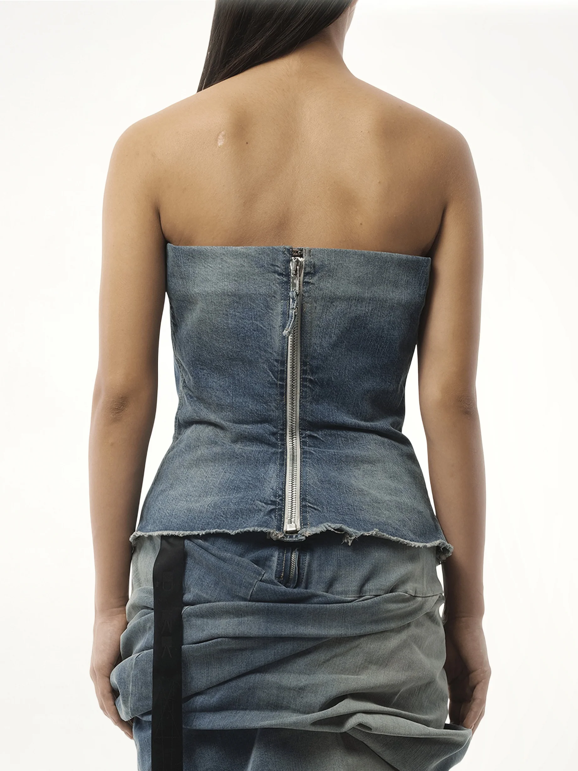Bustier Top in Washed Indigo - Image 6