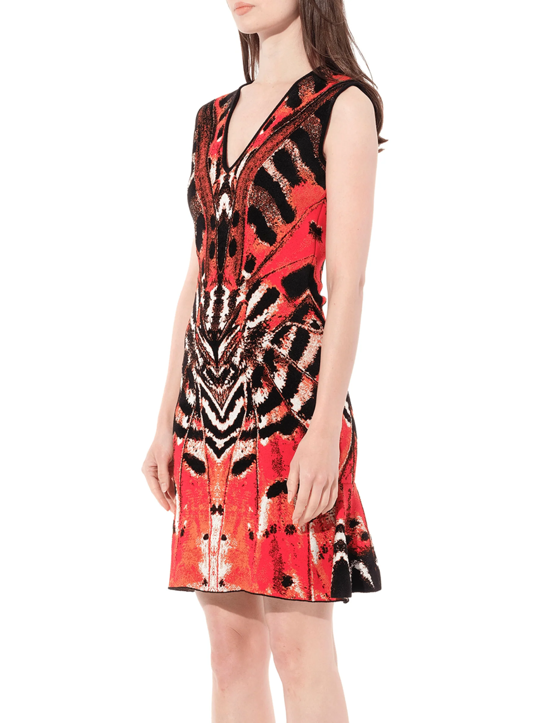 Butterfly Jacquard Dress in Red - Image 5