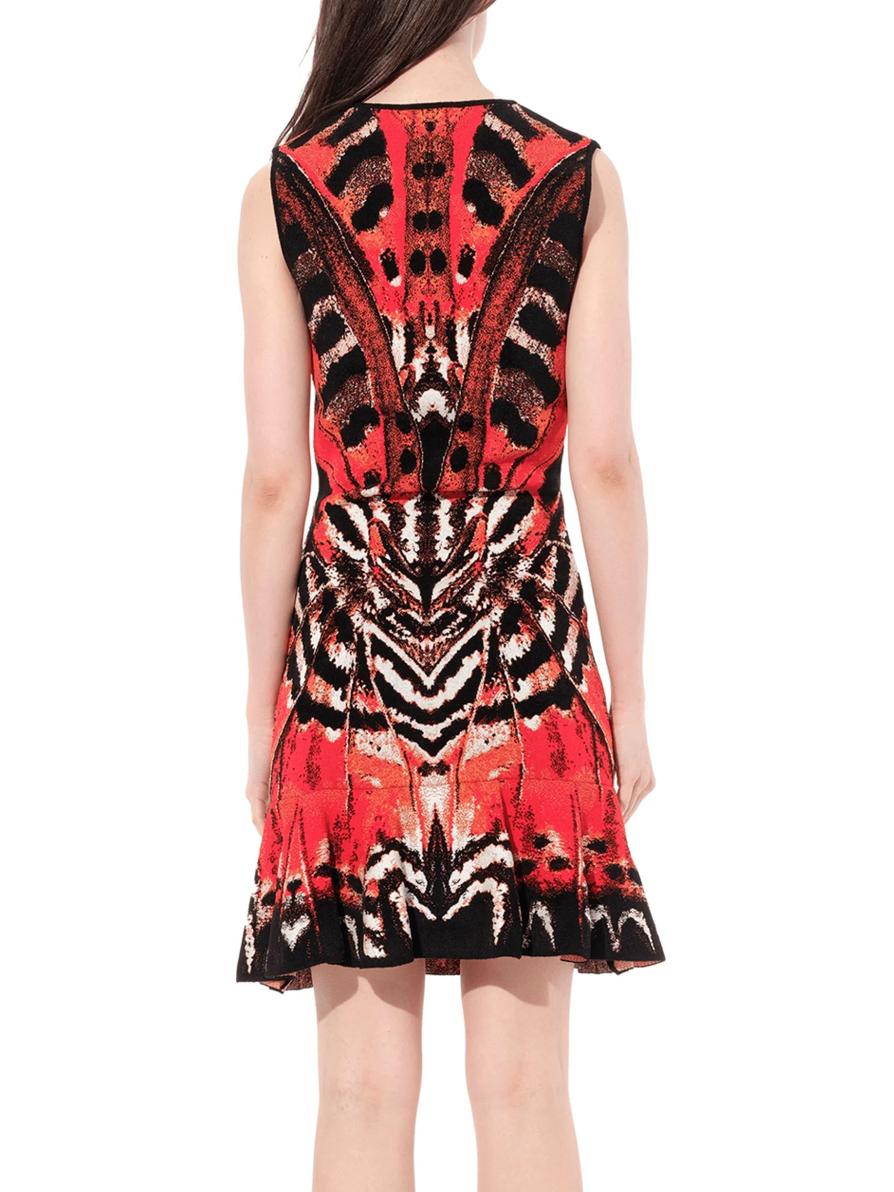 Butterfly Jacquard Dress in Red - Image 6