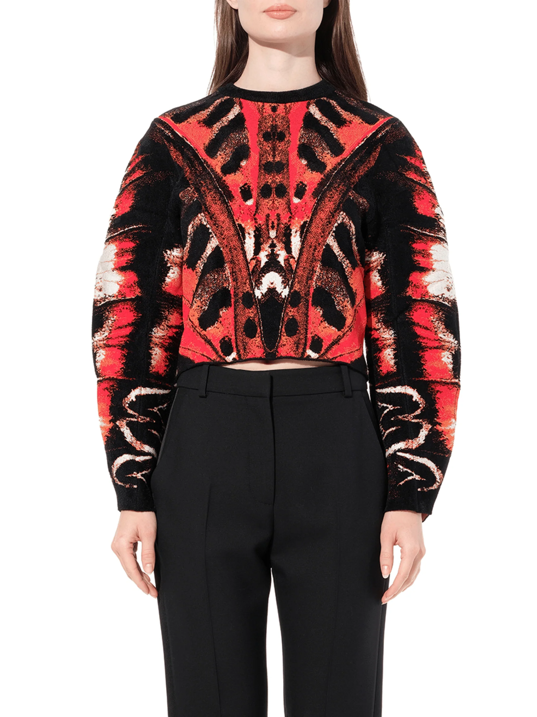 Butterfly Jacquard Knitwear in Red