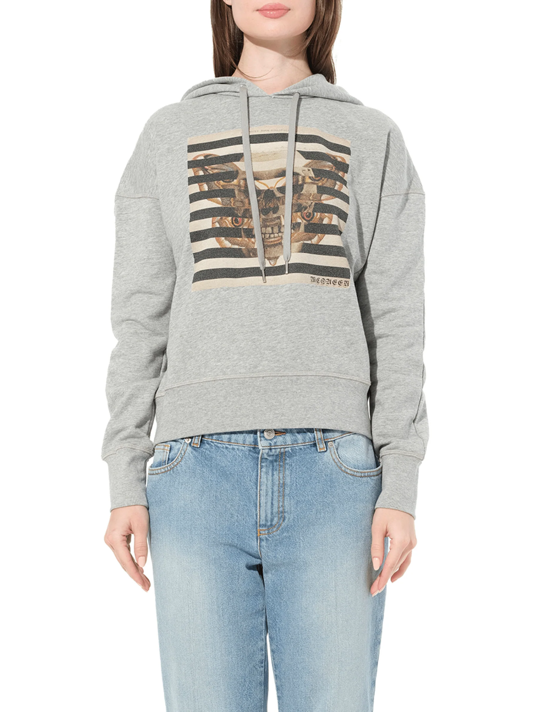 Butterfly Skull Sweatshirt in Grey