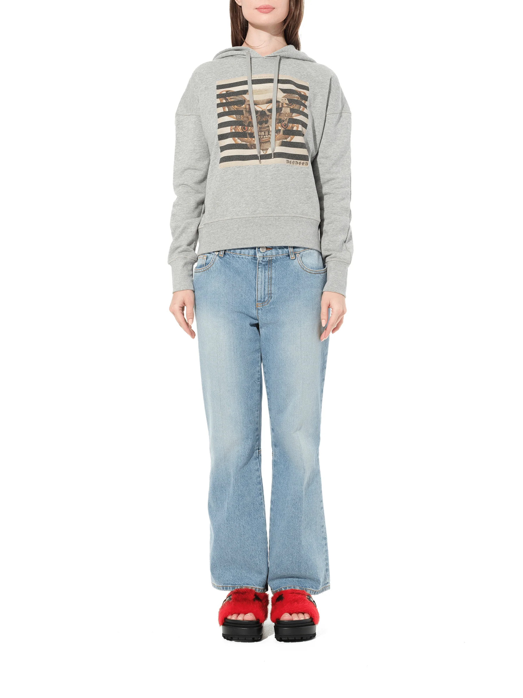 Butterfly Skull Sweatshirt in Grey - Image 4