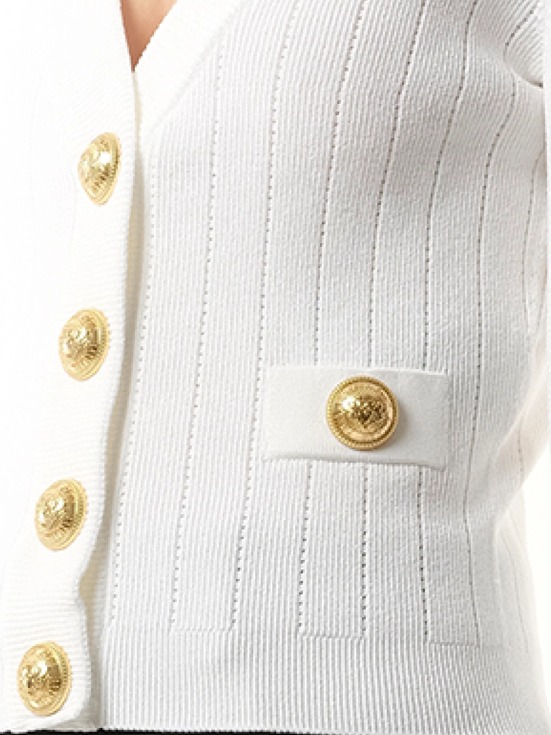 Buttoned Knit Crop Cardigan in White - Image 3