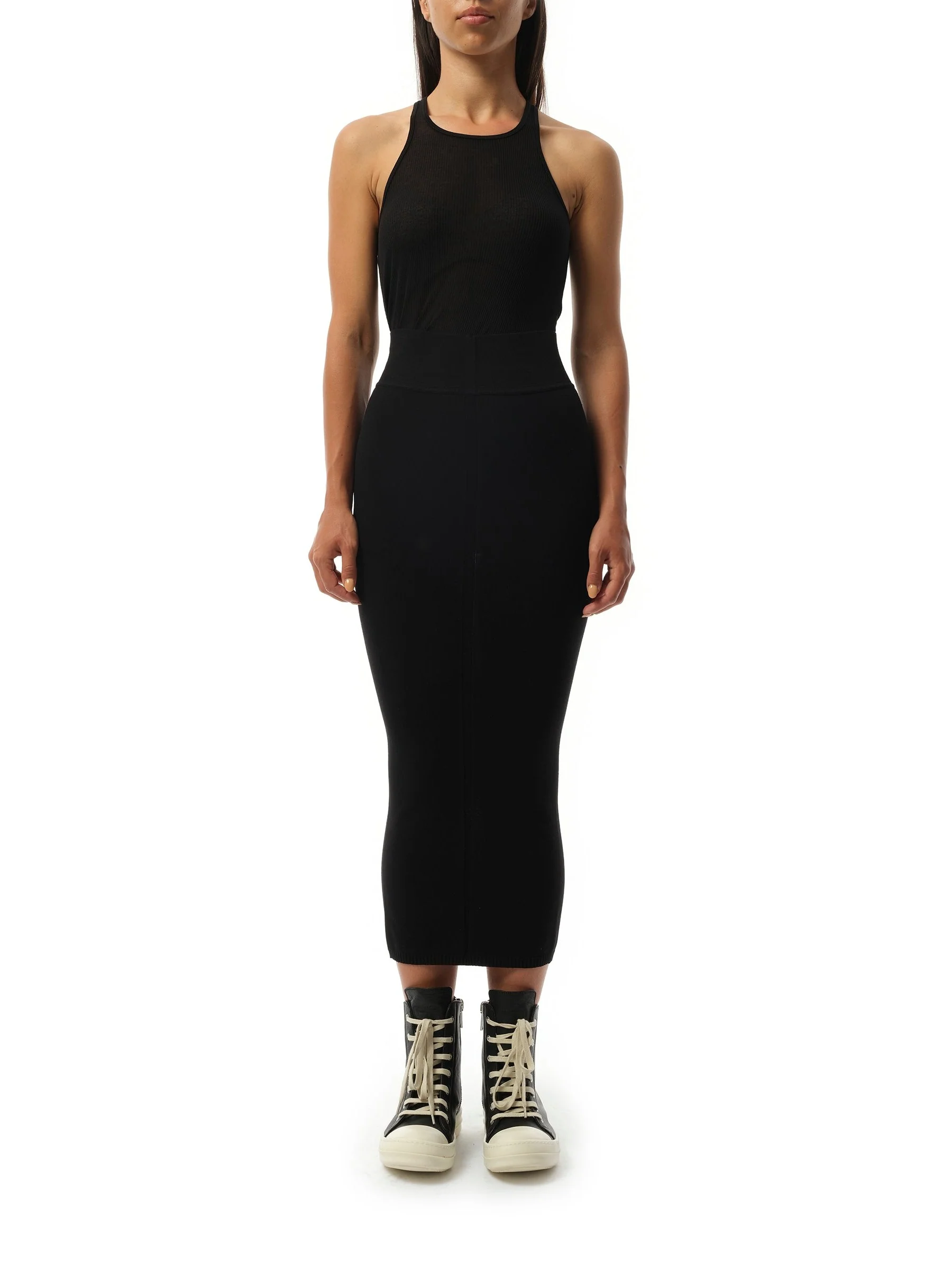 Calf Skirt in Black - Image 4