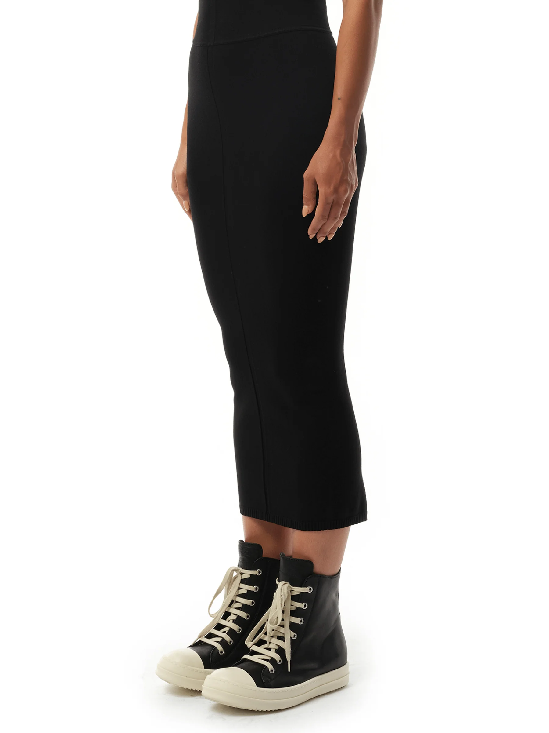 Calf Skirt in Black - Image 5