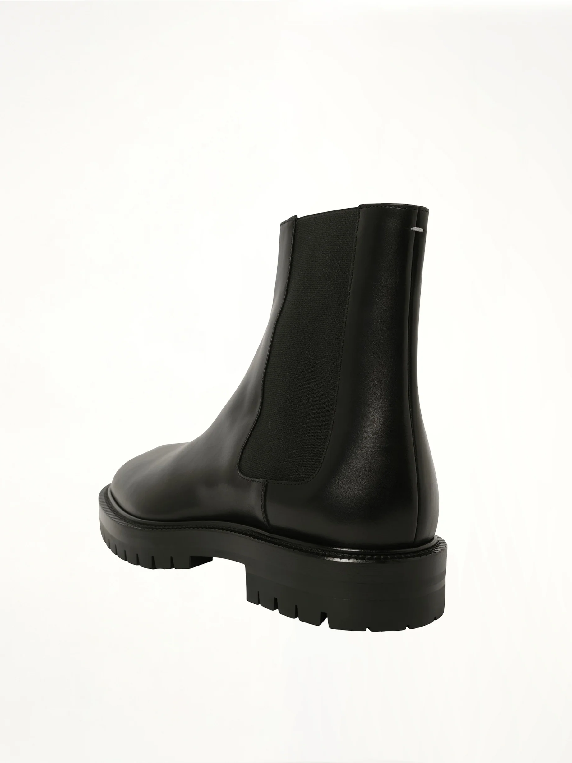 Calfskin Tabi County Chelsea Boots in Black - Image 3