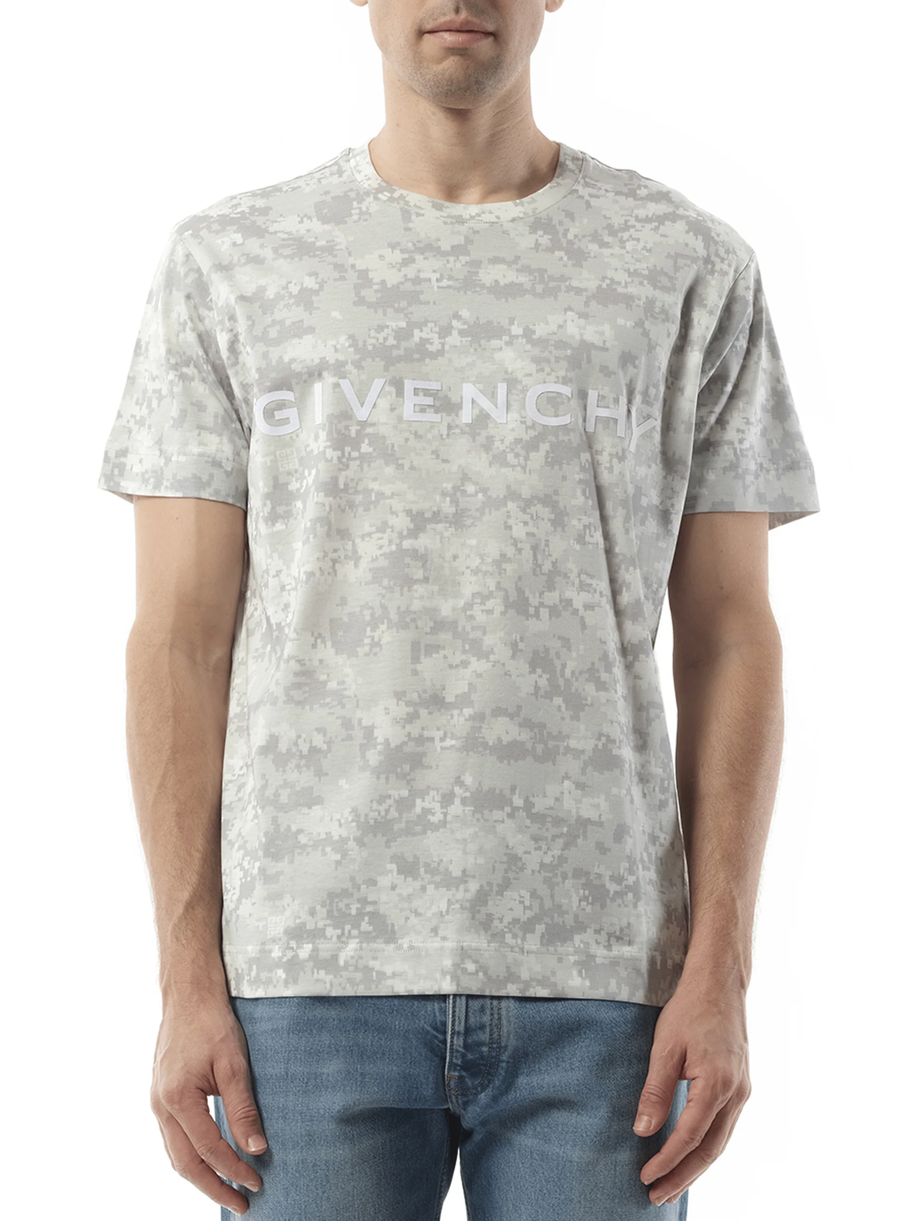 Camo All Over T-Shirt in Pearl Grey