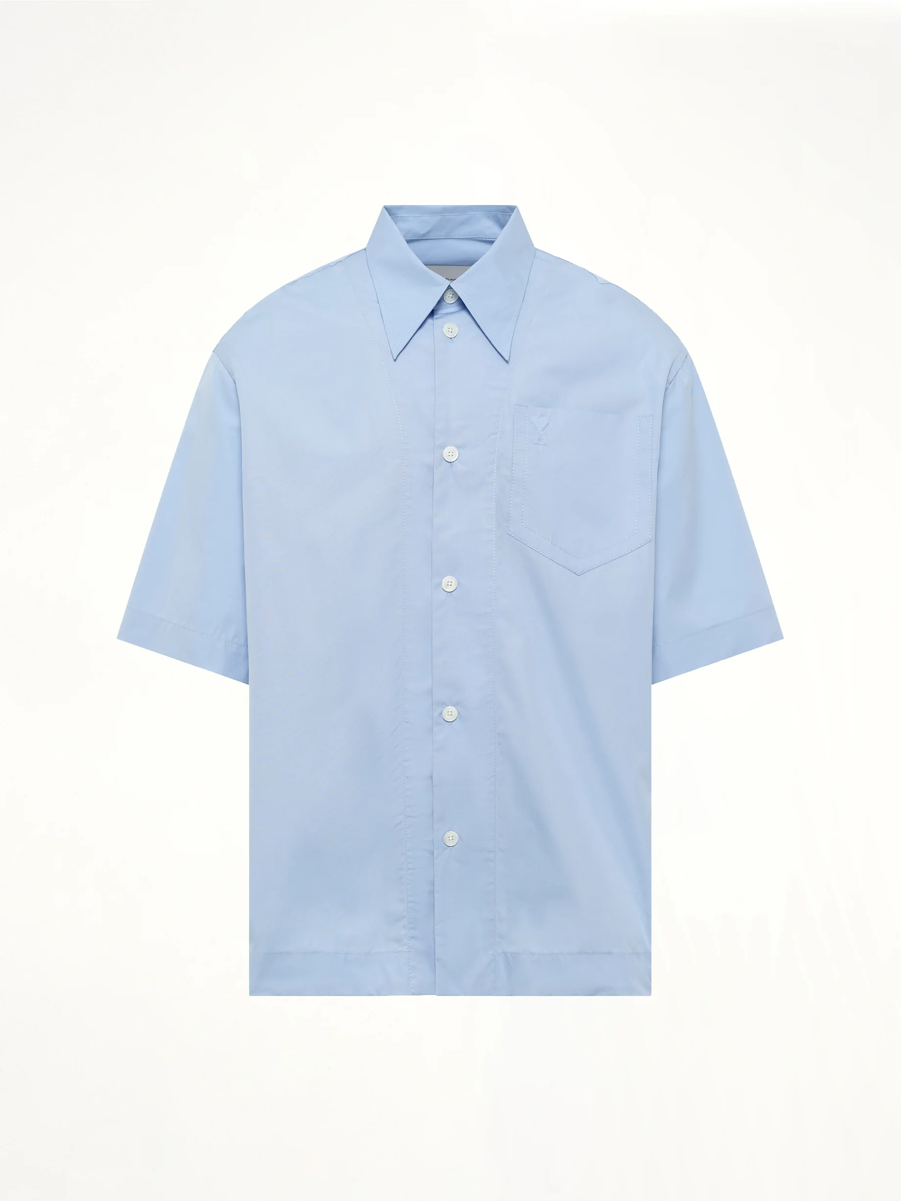 Camp Collar Short Sleeve Shirt in Blue - Image 2