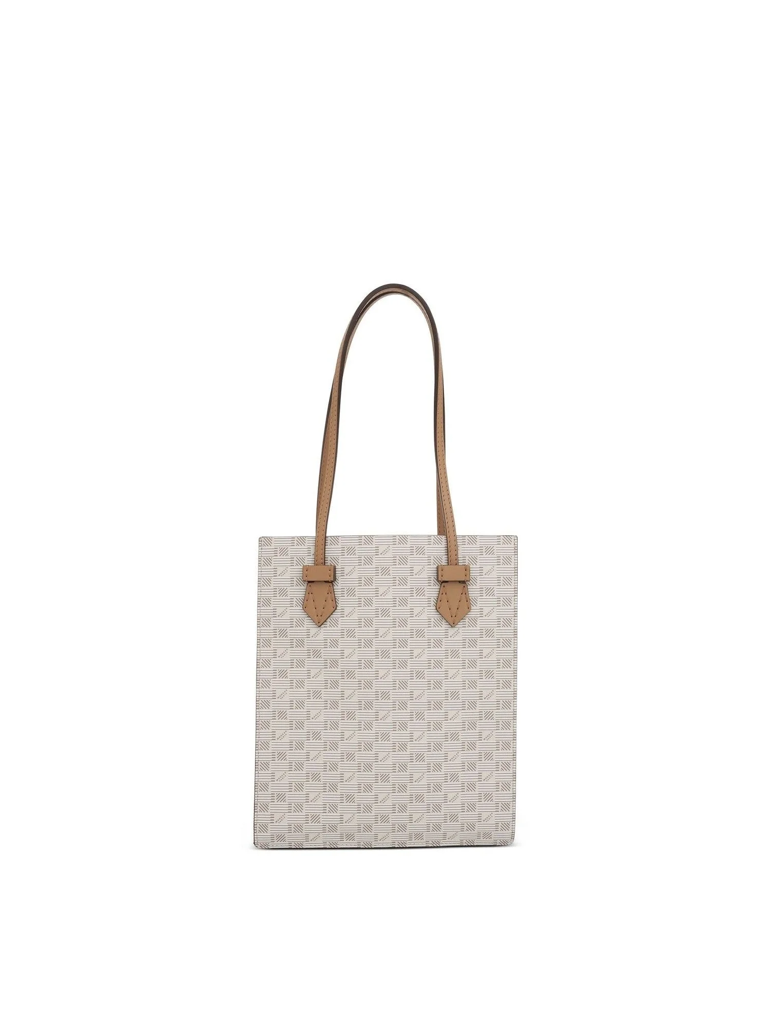 Cannes Vertical Tote MM with Stripes in Champagne