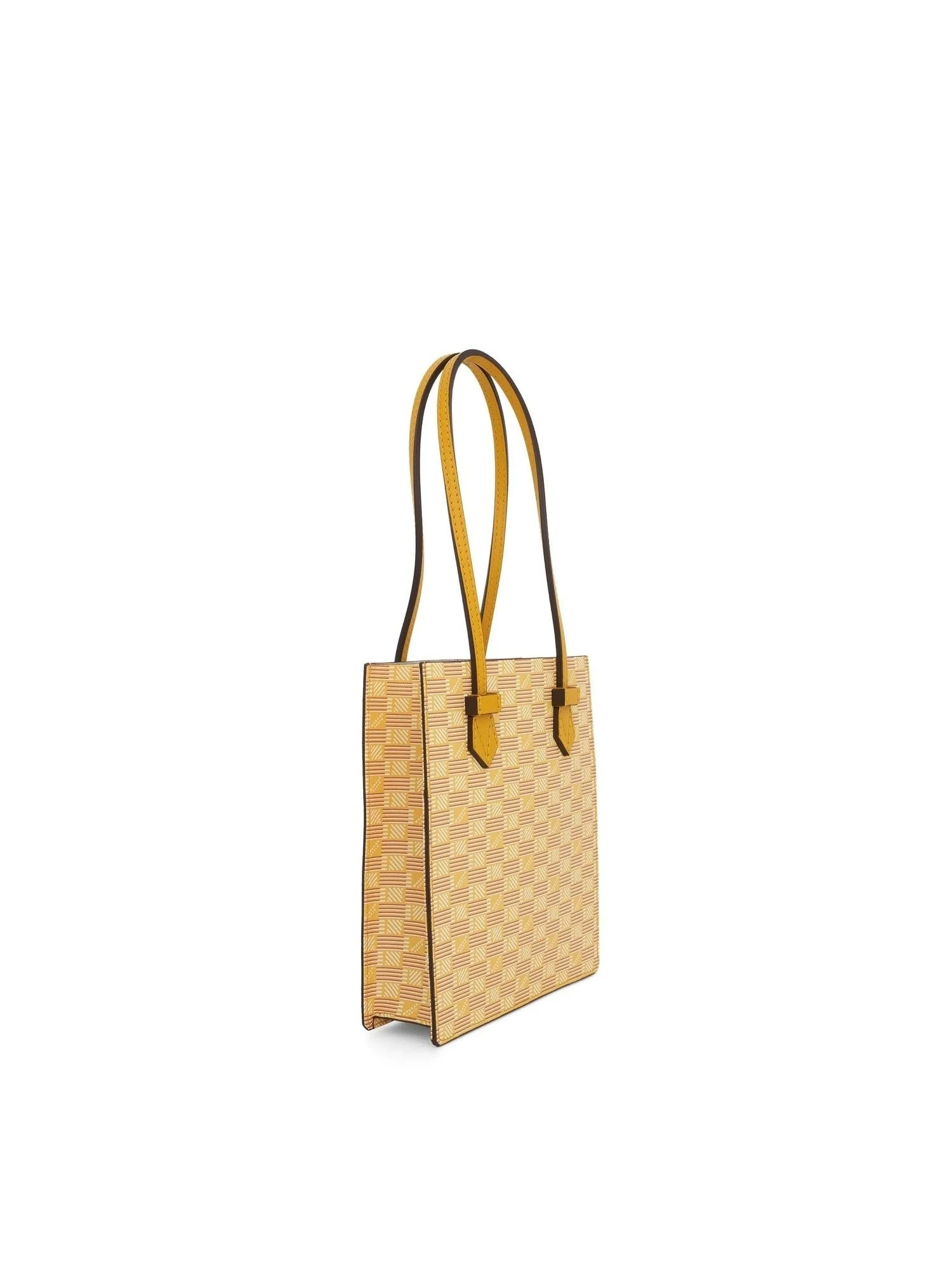 Cannes Vertical Tote MM with Stripes in Yellow - Image 2