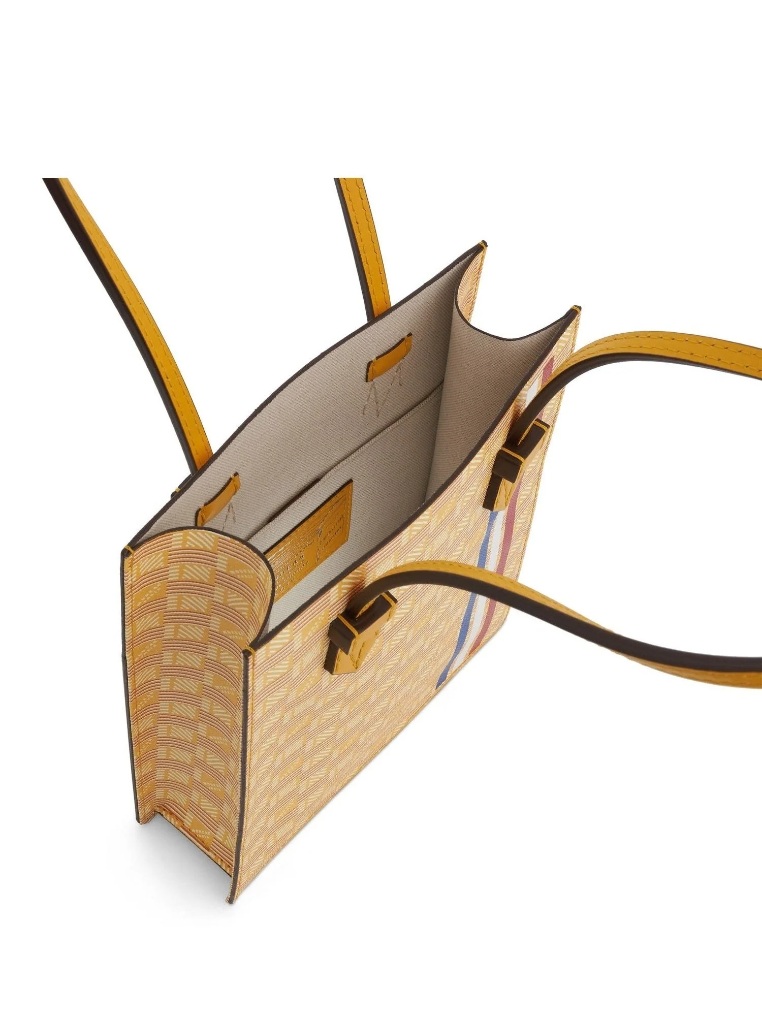 Cannes Vertical Tote MM with Stripes in Yellow - Image 4