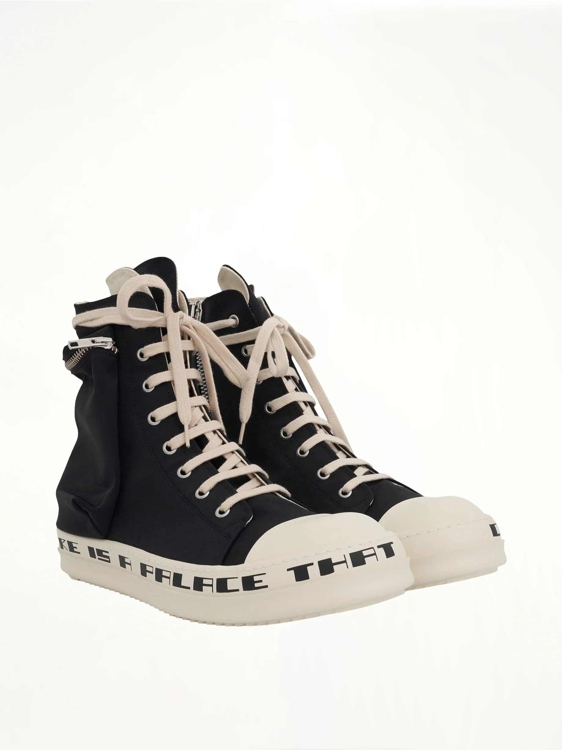 Cargo High Sneaker with Tears Bumper in Black/Milk - Image 2
