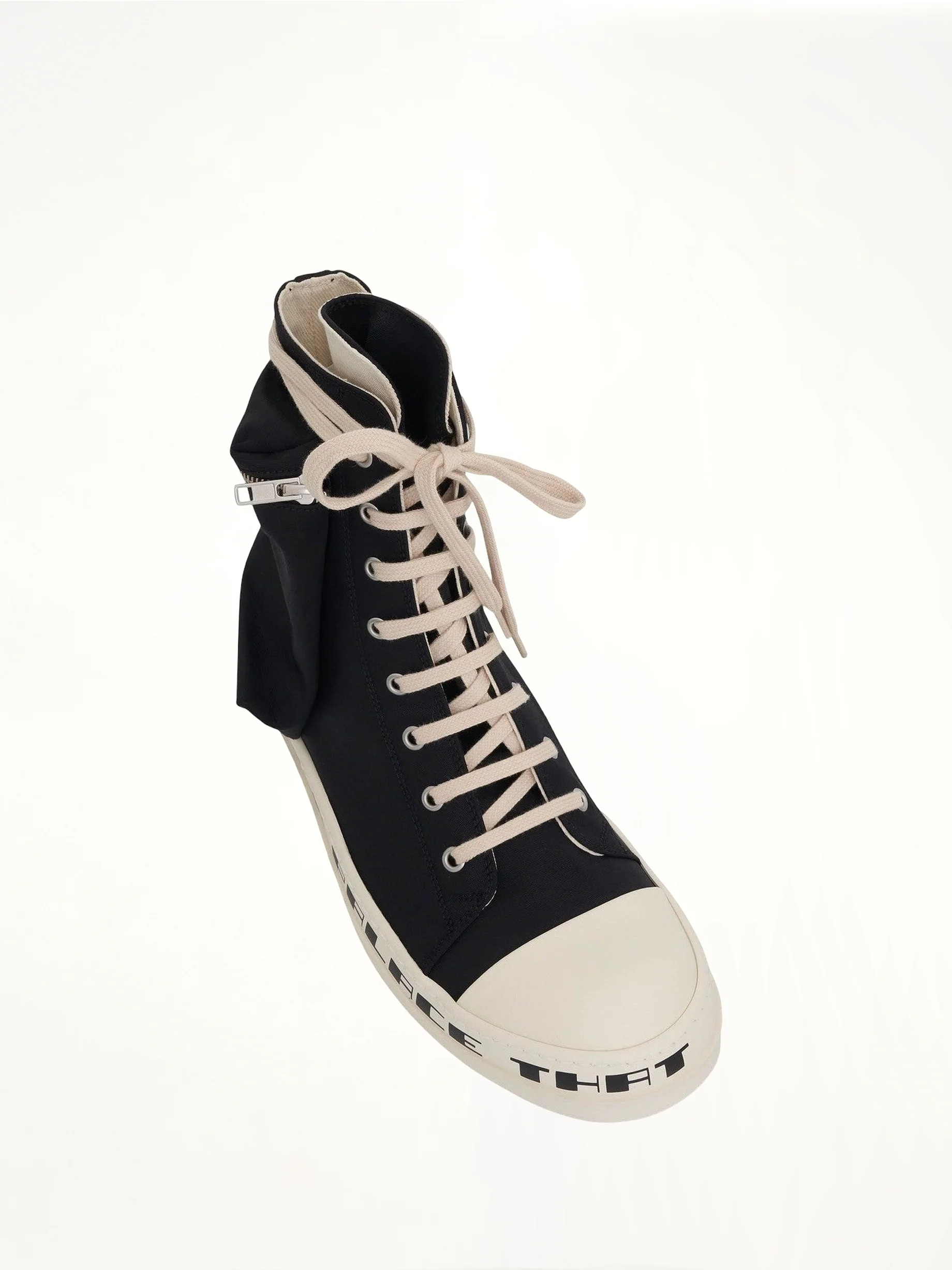 Cargo High Sneaker with Tears Bumper in Black/Milk - Image 4