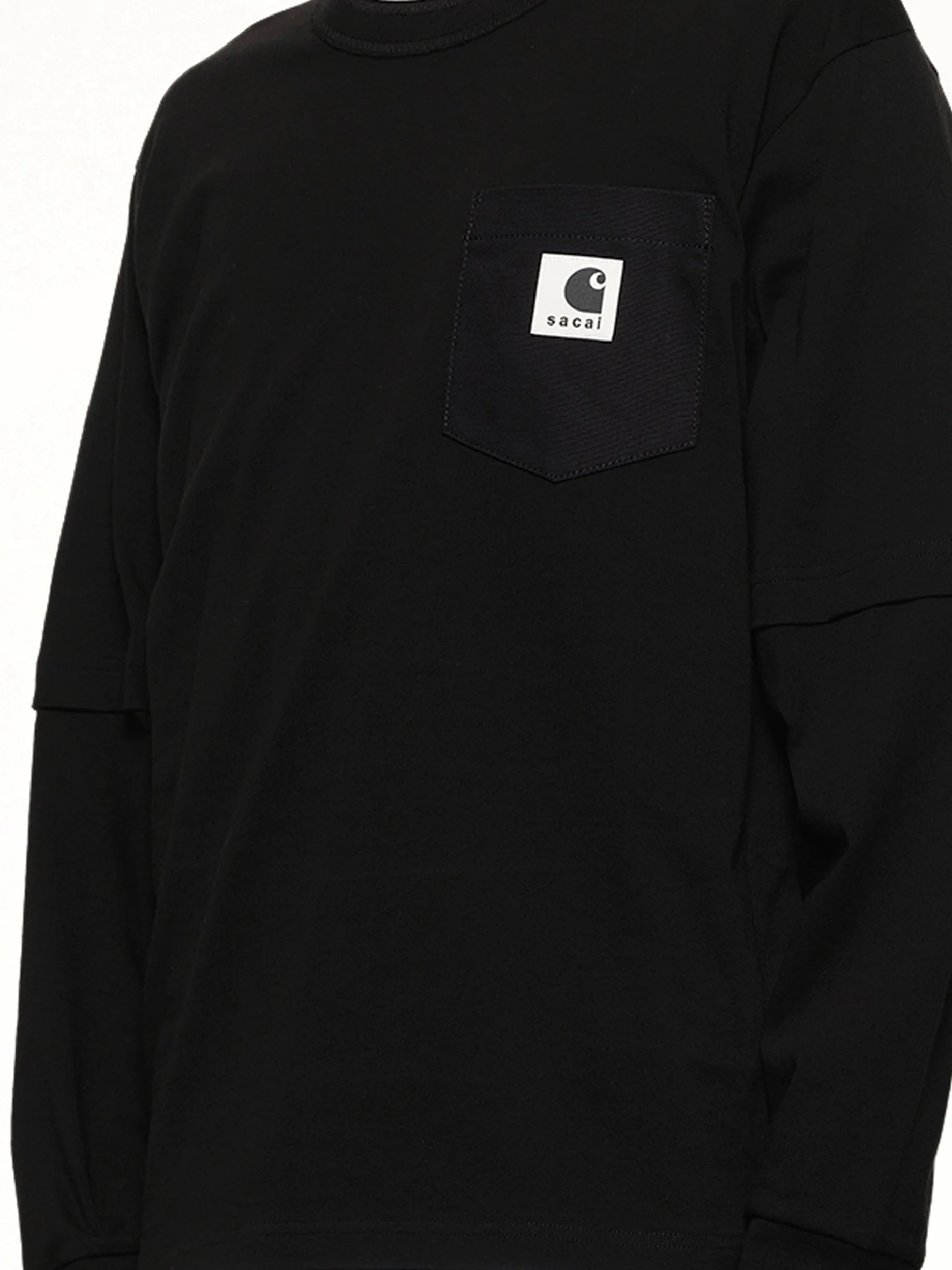 Carhartt WIP Cotton Jersey L/S T-Shirt in Black - Image 6