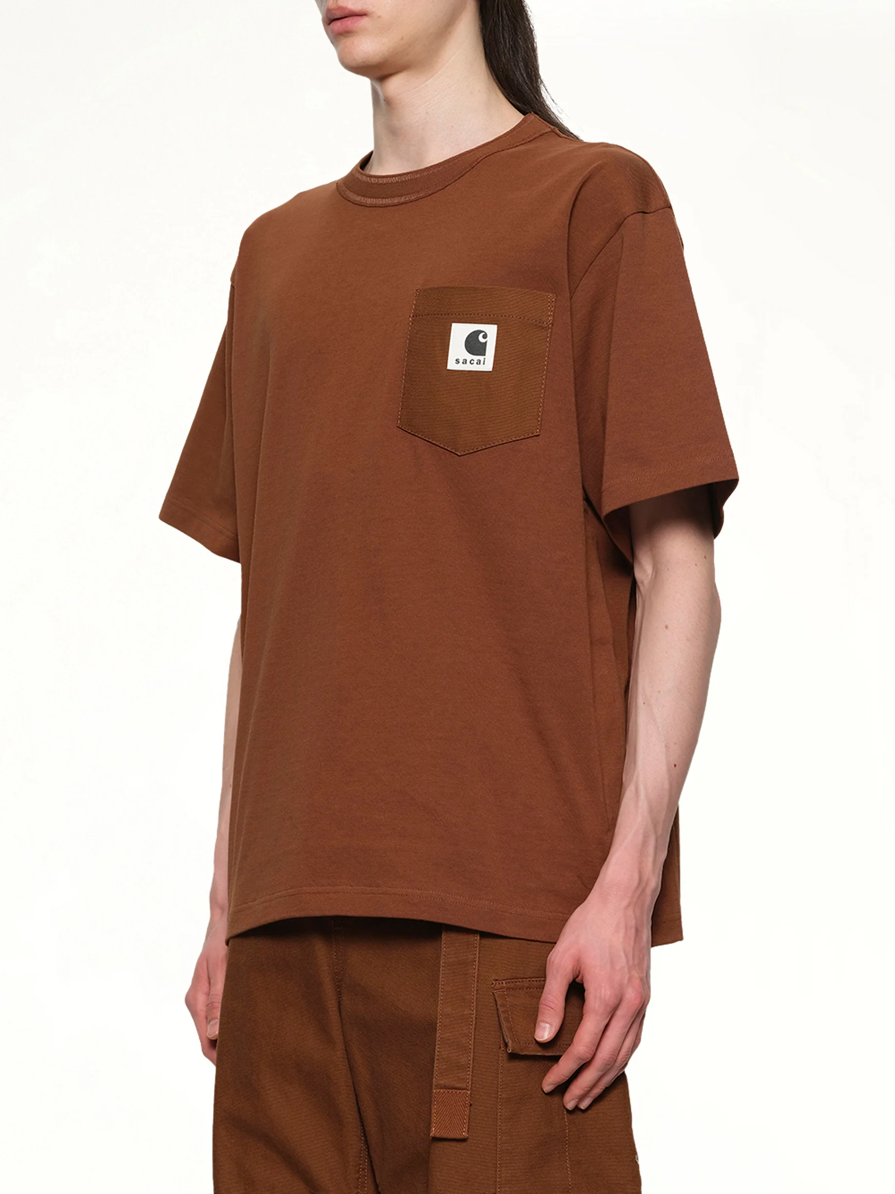 Carhartt WIP Cotton Jersey T-Shirt in Dark Beige - Image 3