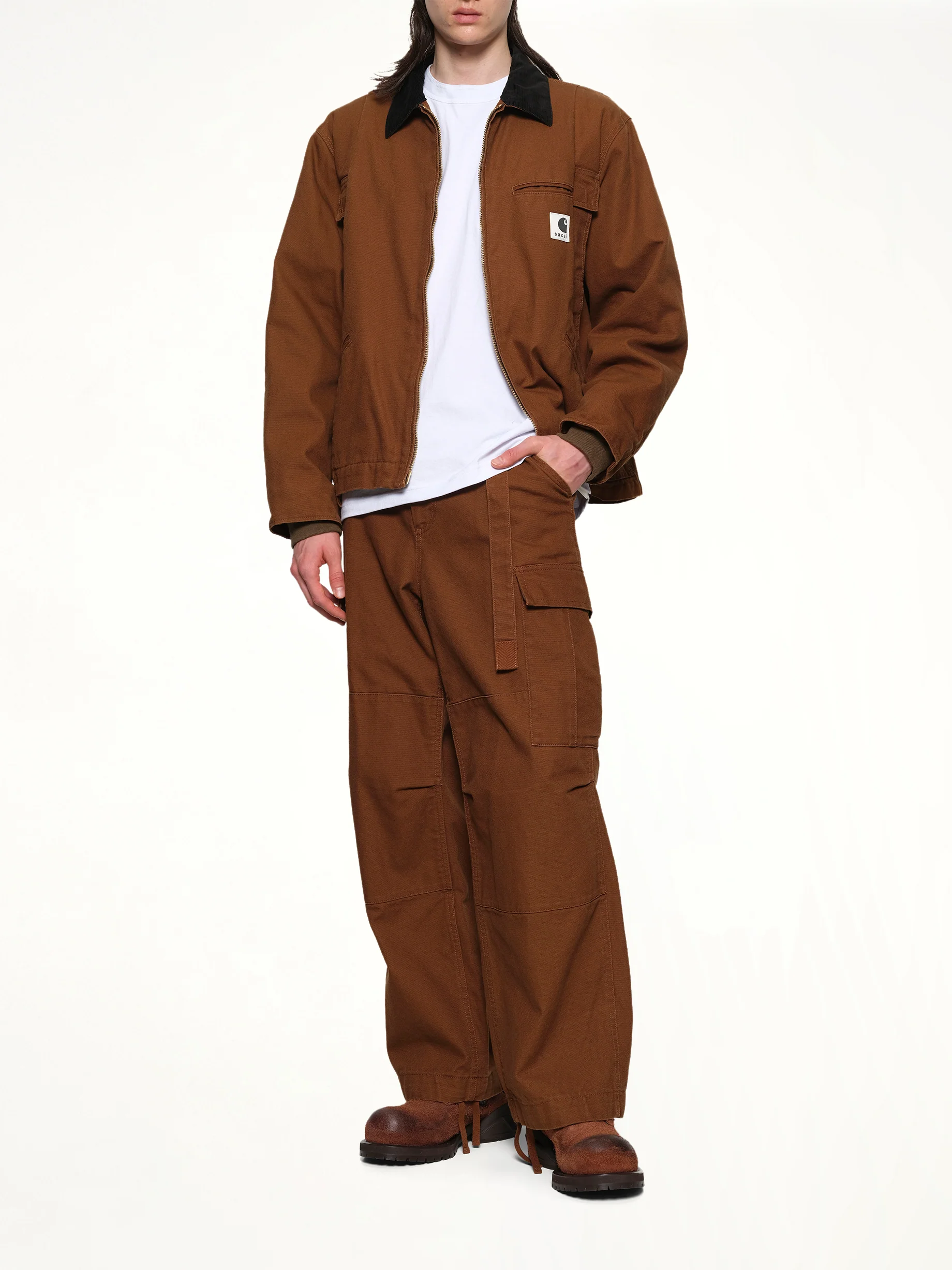 Carhartt WIP Duck Jacket in Dark Beige - Image 4