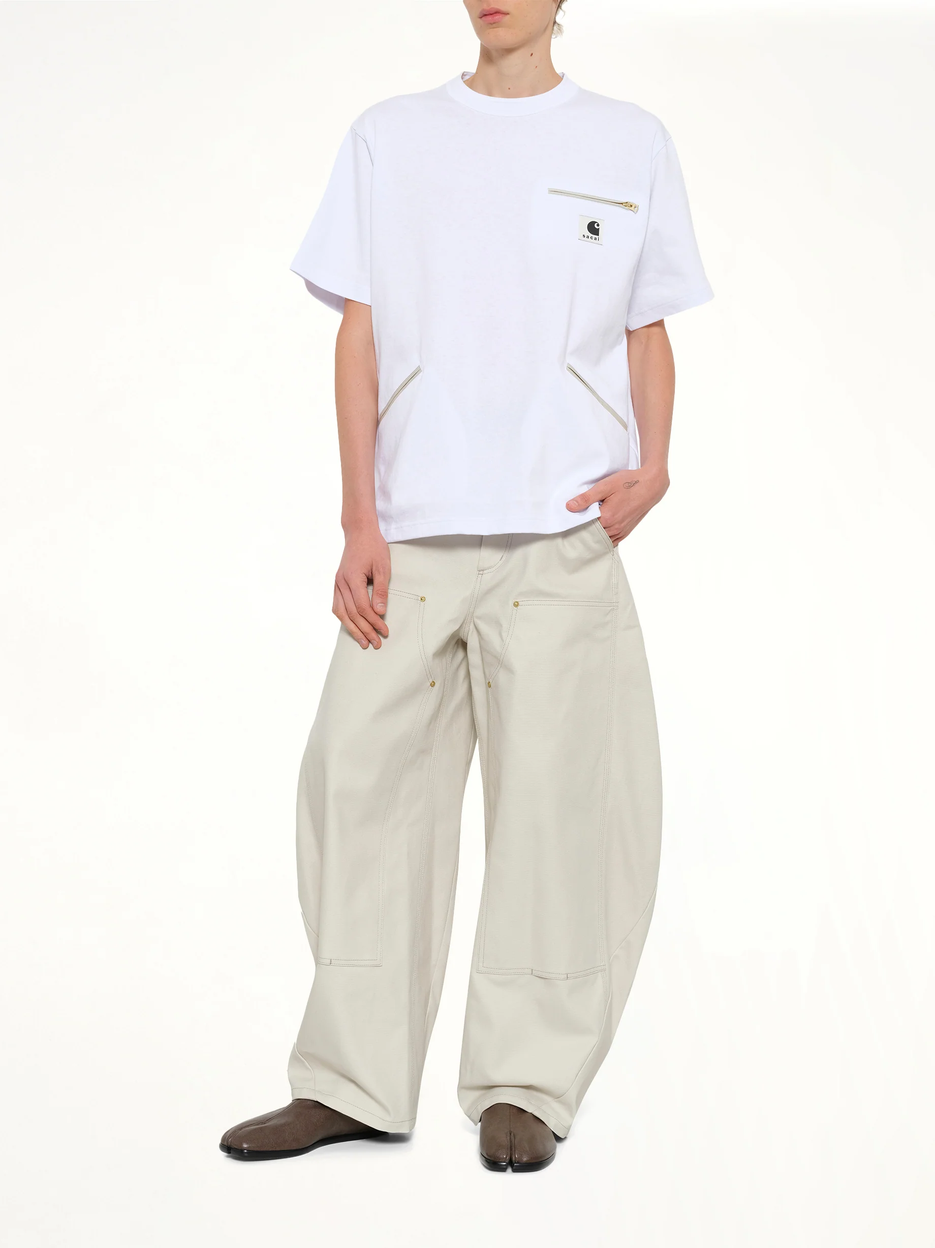 Carhartt WIP Duck Pants in Ivory - Image 4