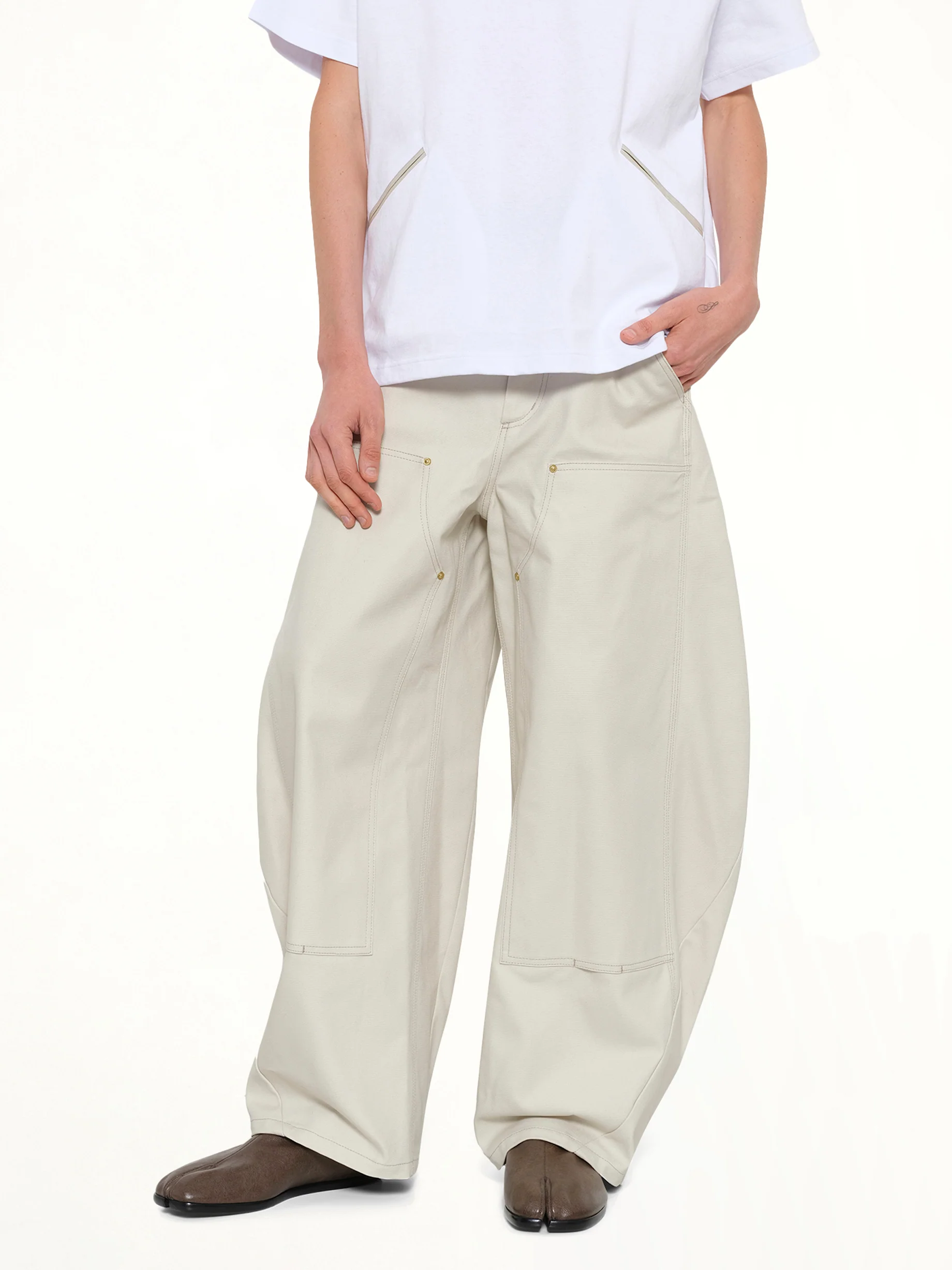 Carhartt WIP Duck Pants in Ivory - Image 6