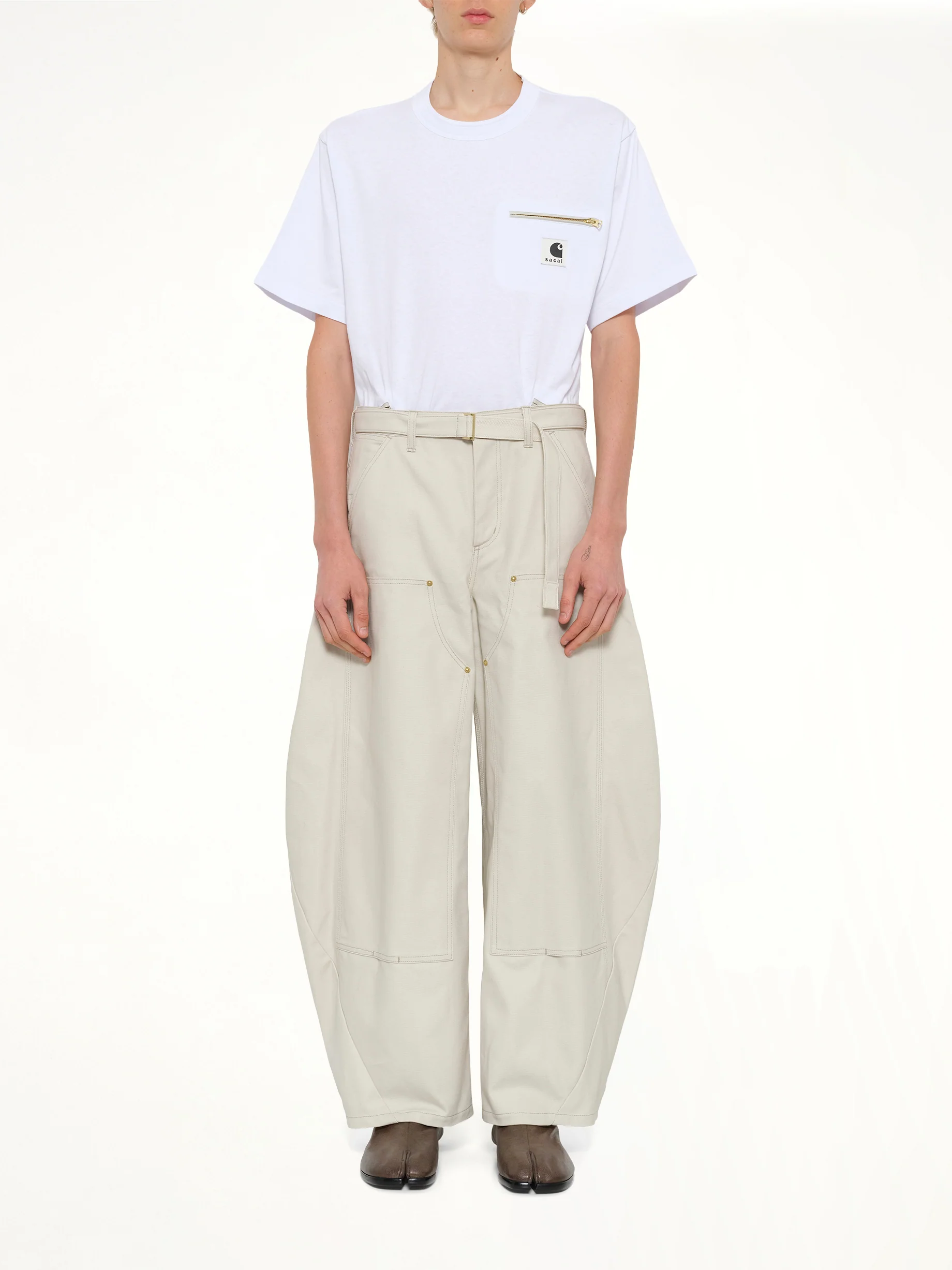 Carhartt WIP Duck Pants in Ivory - Image 7