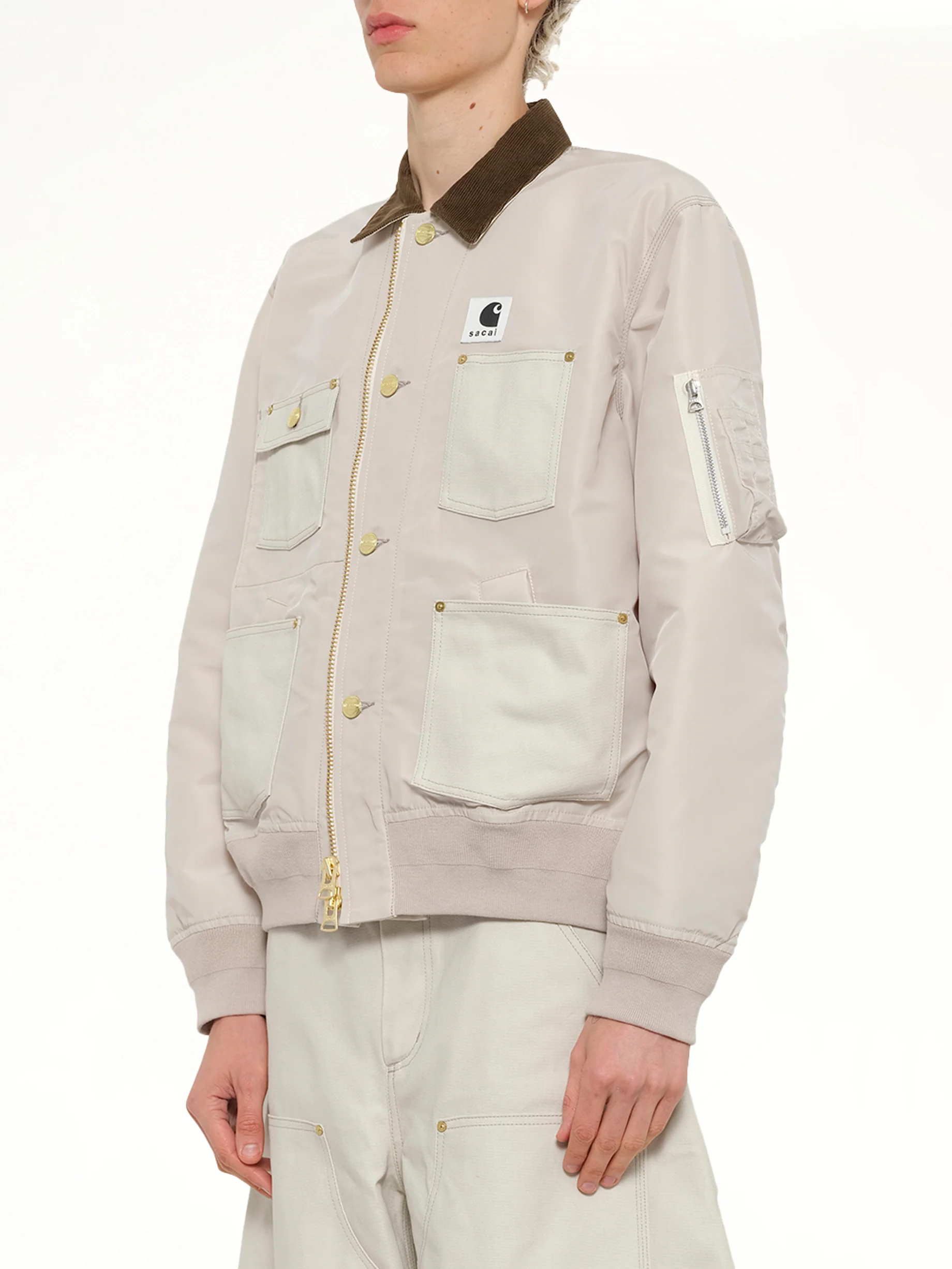 Carhartt WIP Nylon Twill x Duck Blouson in Ivory - Image 3