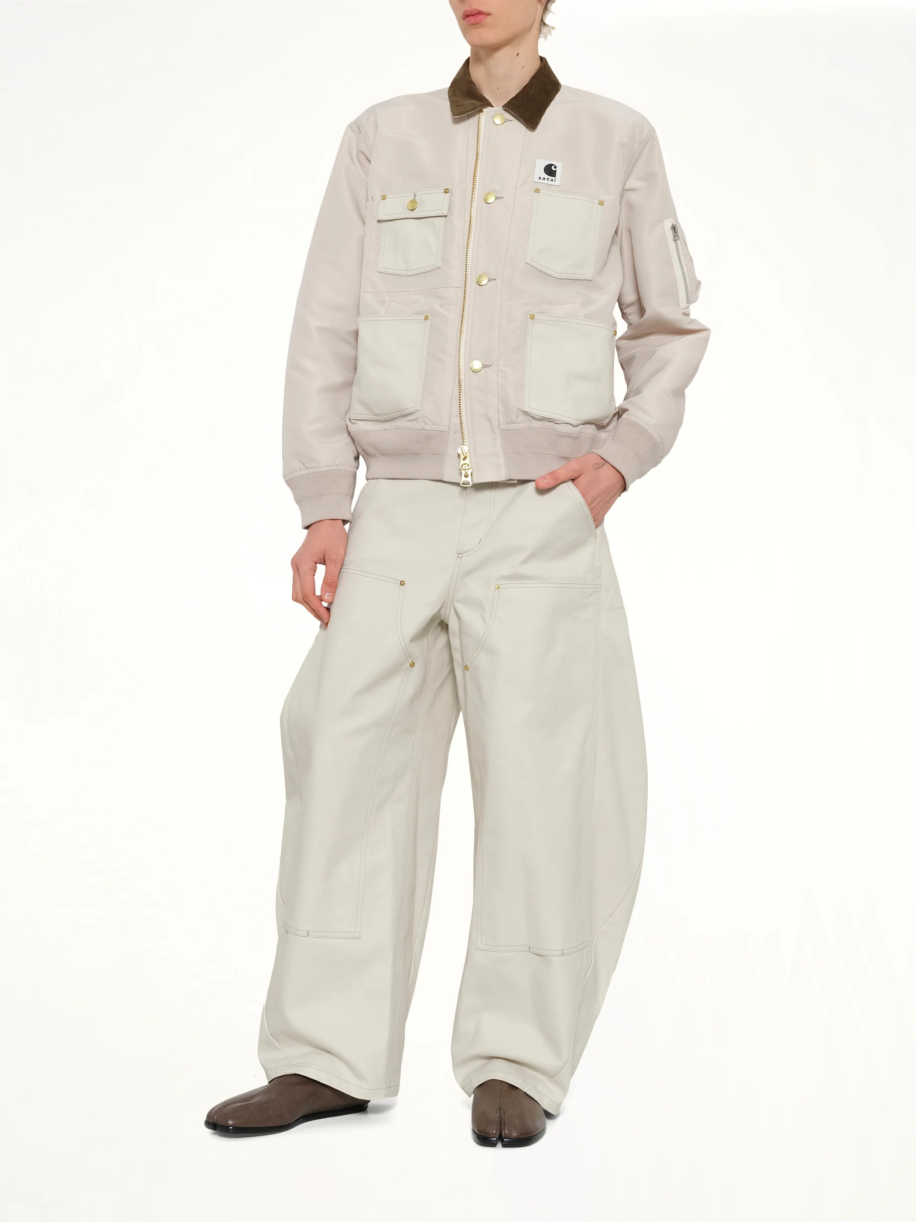 Carhartt WIP Nylon Twill x Duck Blouson in Ivory - Image 4