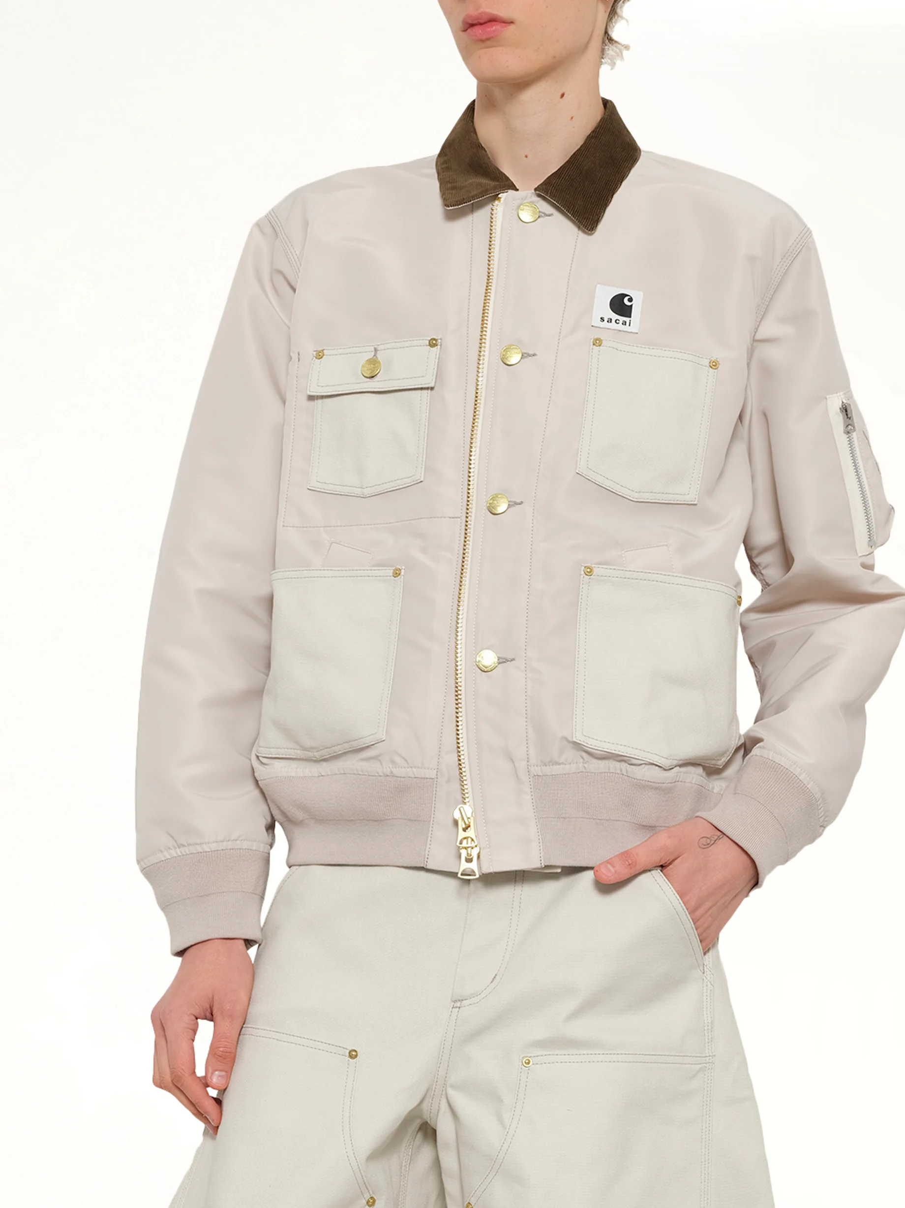 Carhartt WIP Nylon Twill x Duck Blouson in Ivory - Image 6