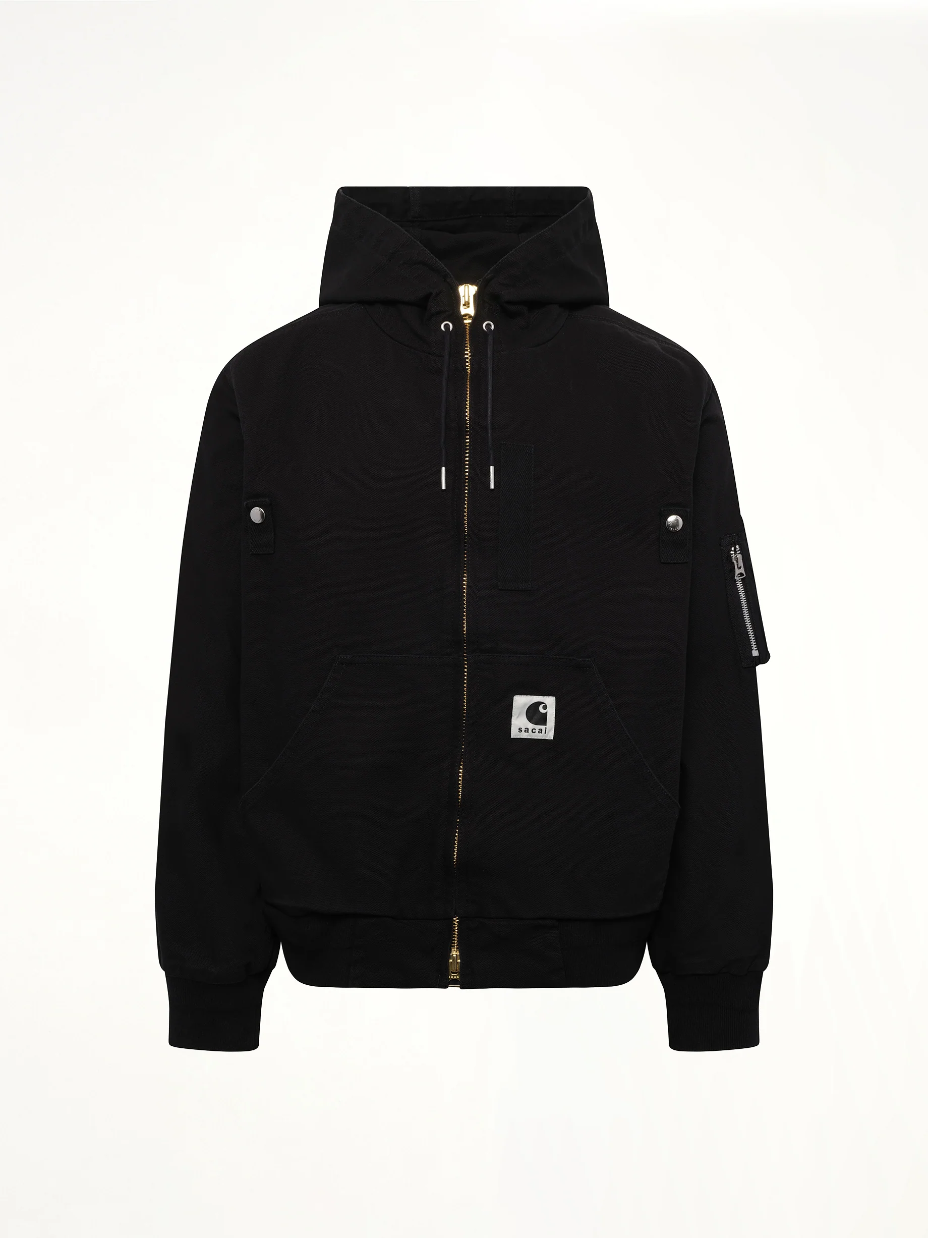 Carhartt WIP Washed Duck Hooded Blouson in Black - Image 2