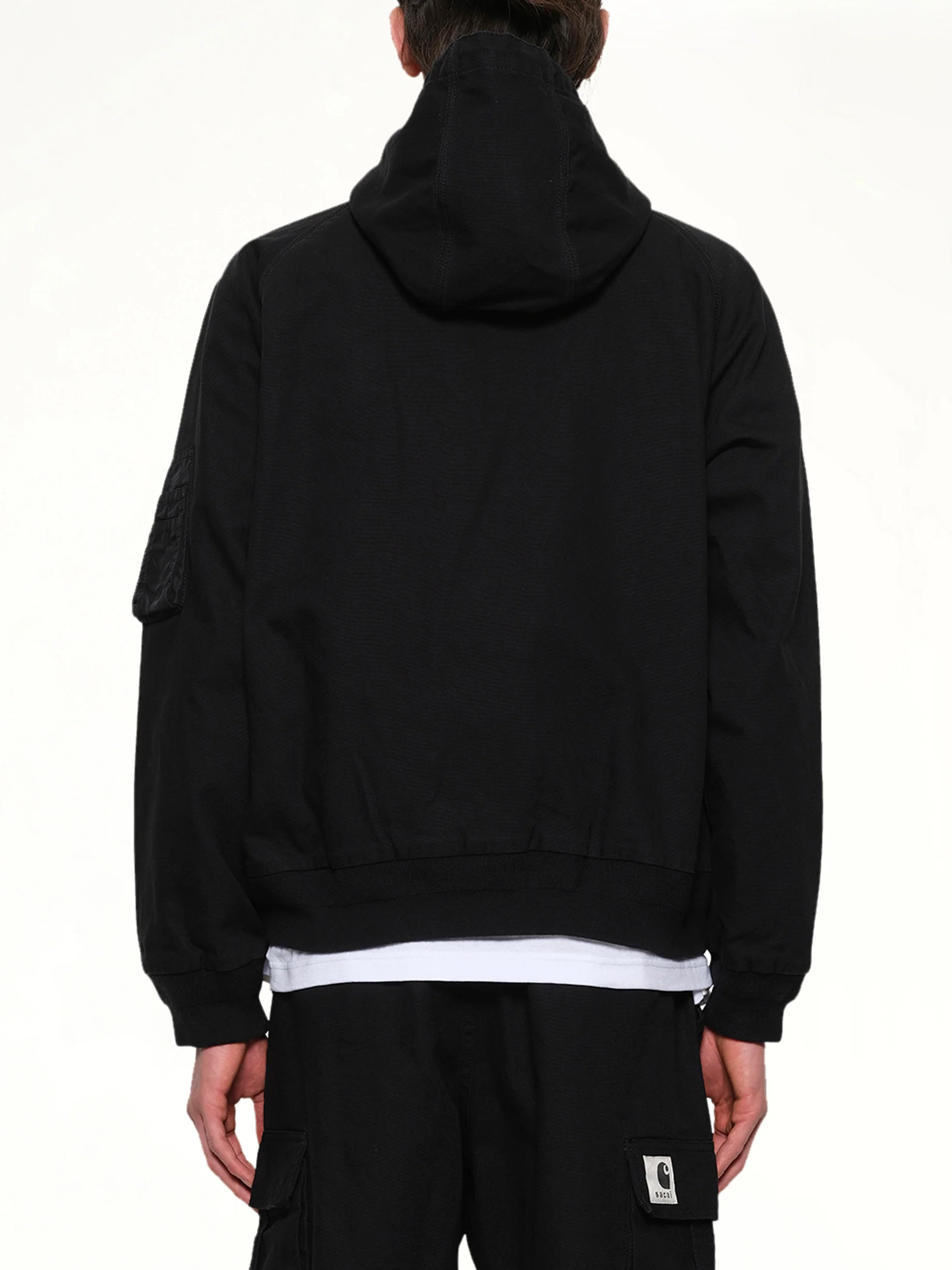 Carhartt WIP Washed Duck Hooded Blouson in Black - Image 5