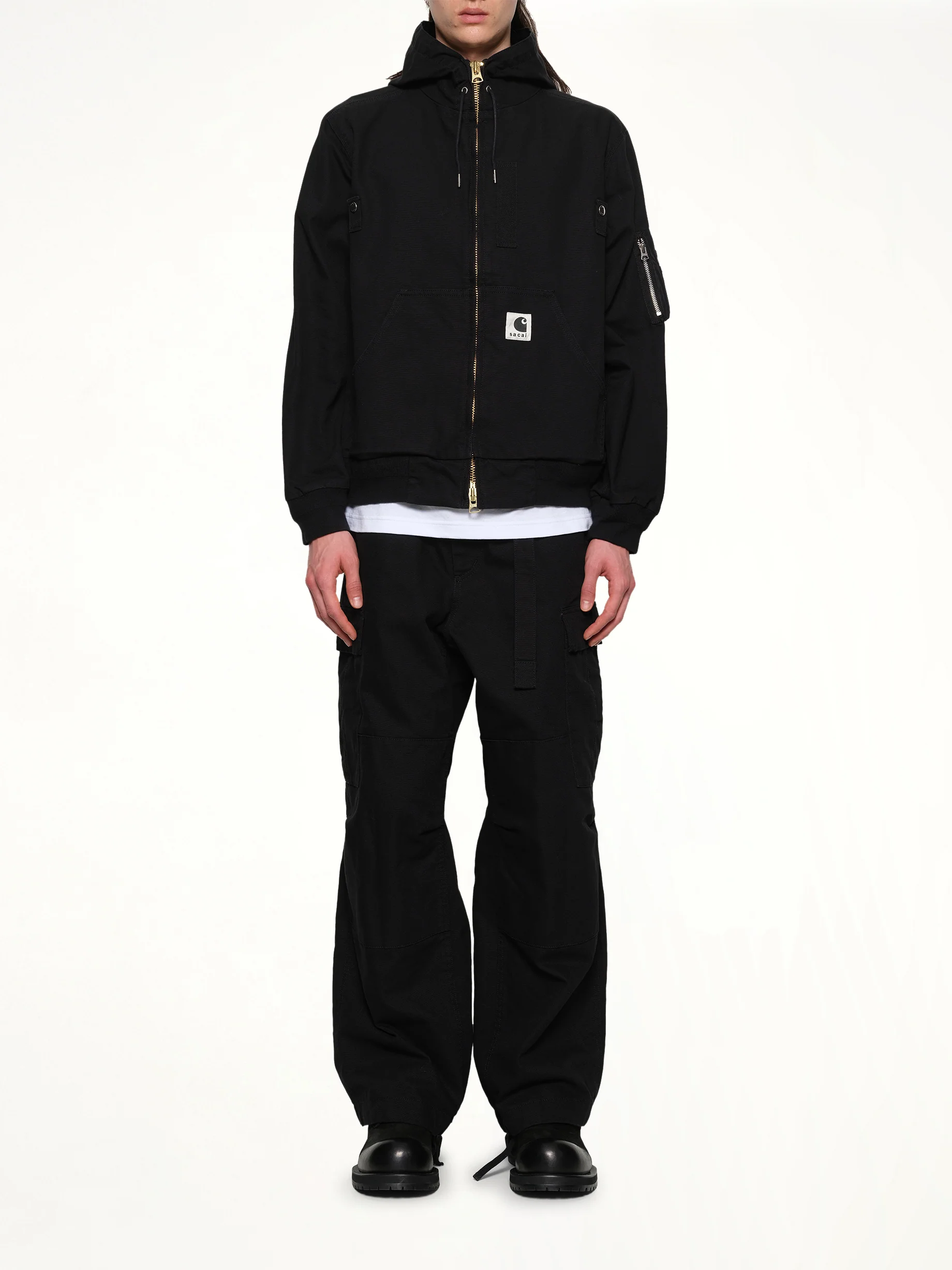 Carhartt WIP Washed Duck Hooded Blouson in Black - Image 7