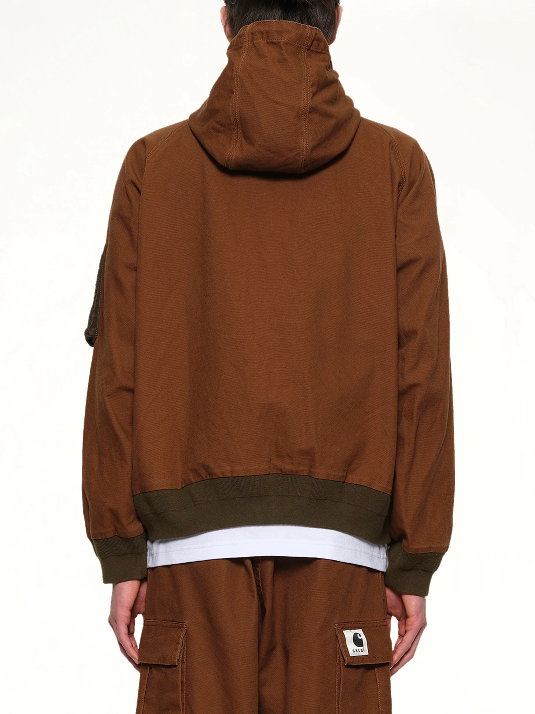 Carhartt WIP Washed Duck Hooded Blouson in Dark Beige - Image 5