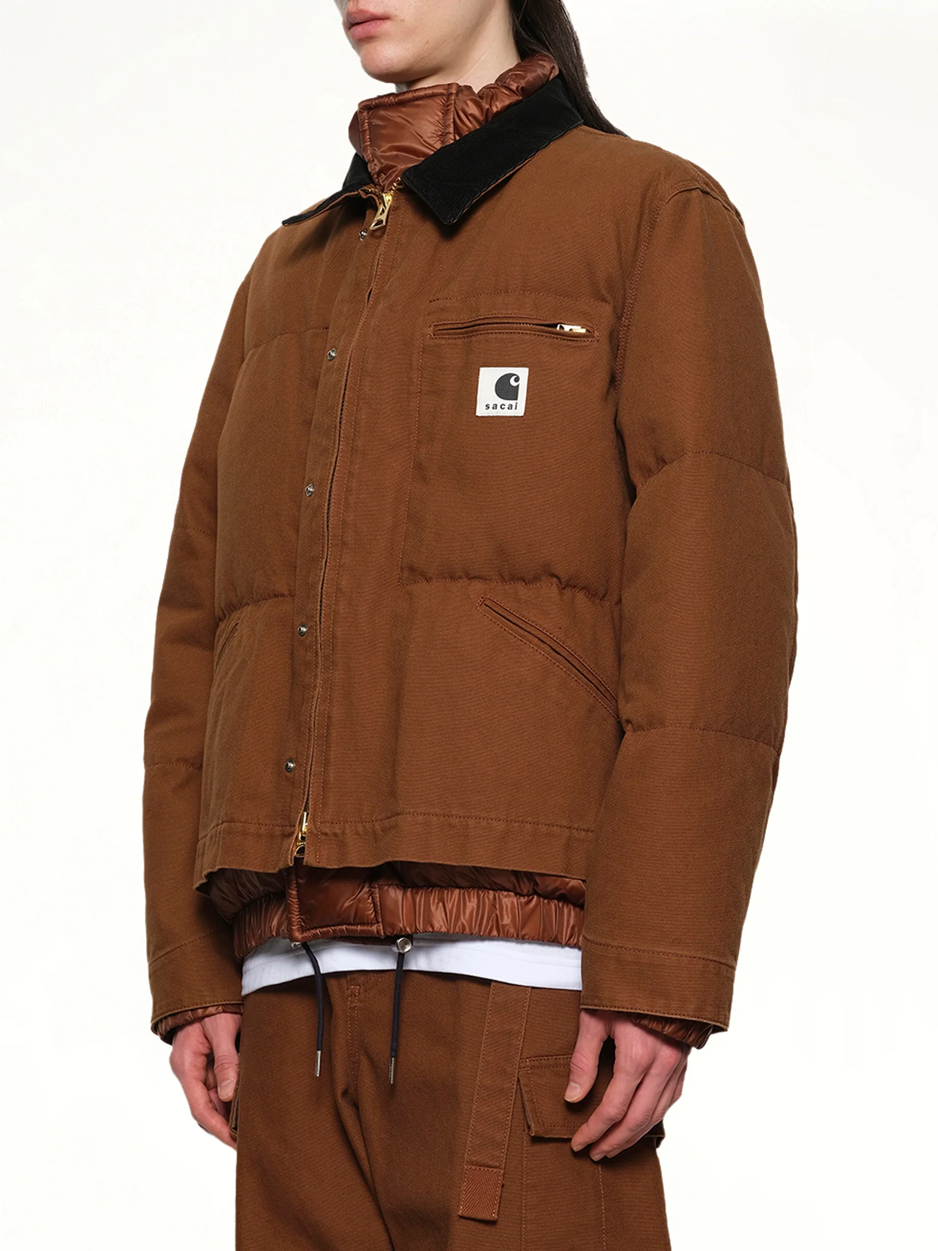 Carhartt WIP Washed Duck Puffer Jacket in Dark Beige - Image 3