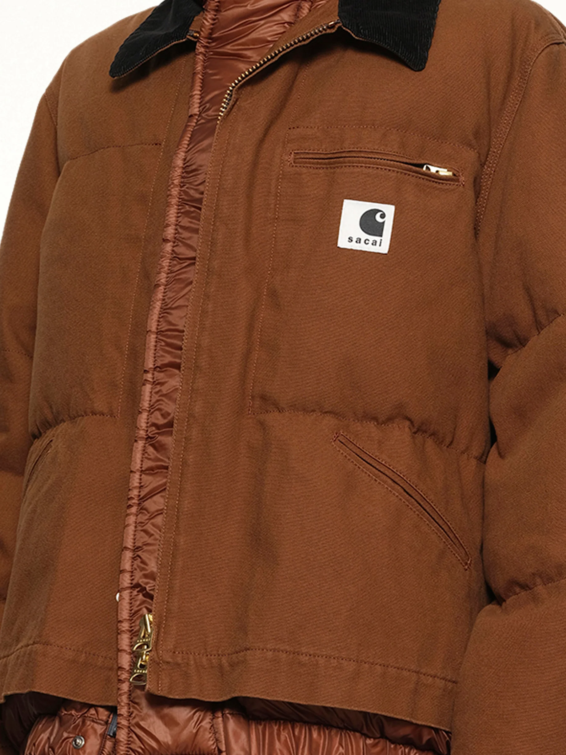 Carhartt WIP Washed Duck Puffer Jacket in Dark Beige - Image 6