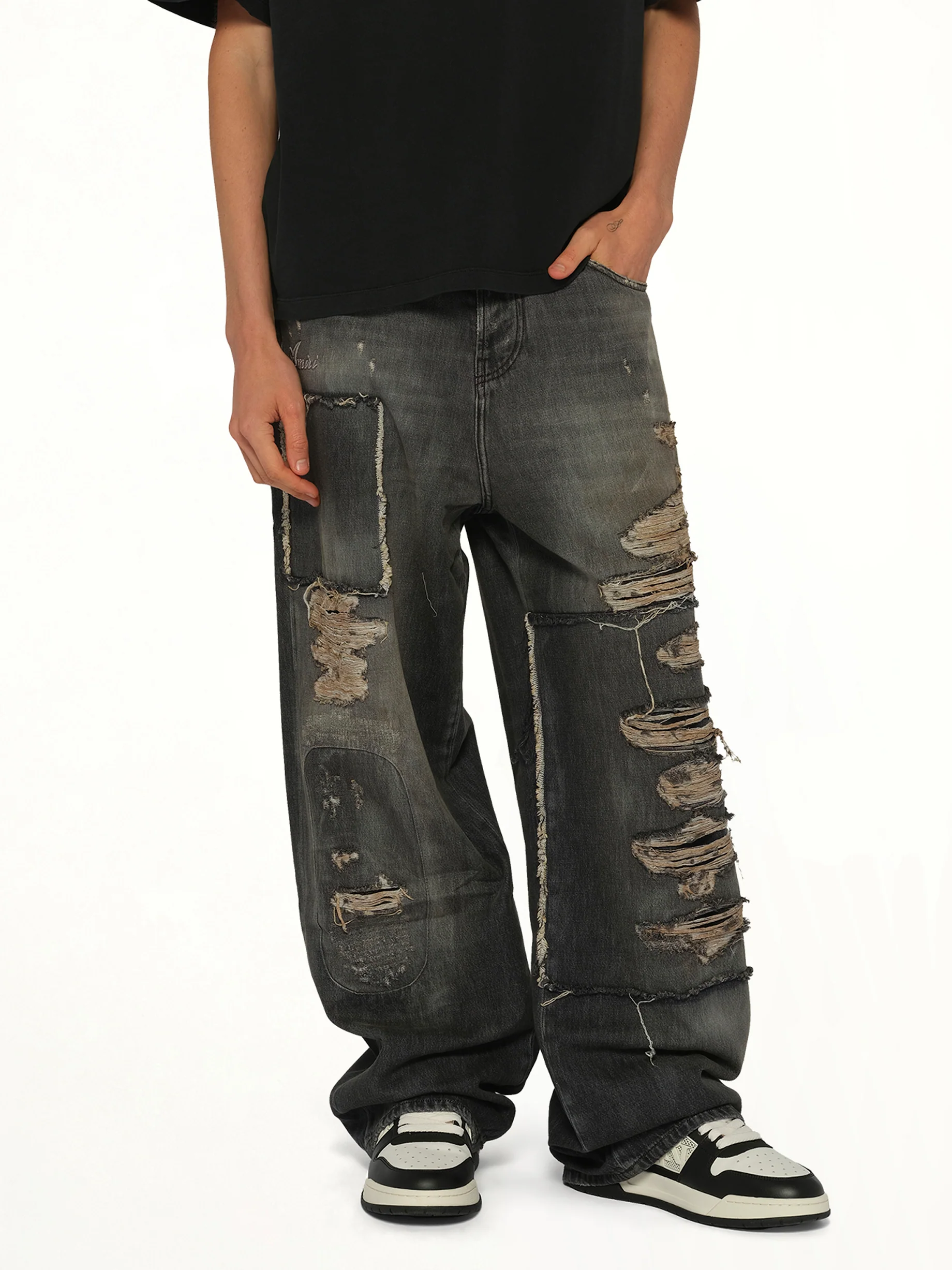 Carpenter Repaired Baggy Jean in Crafted Black - Image 6