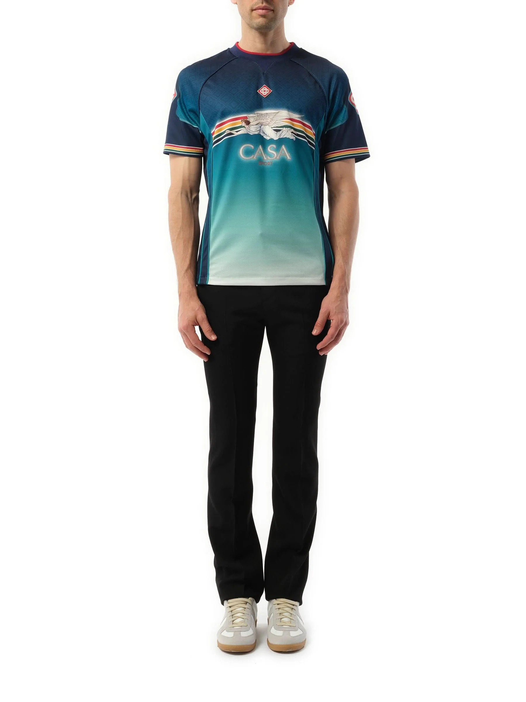 Casa Printed Football Top in Multicolour - Image 4