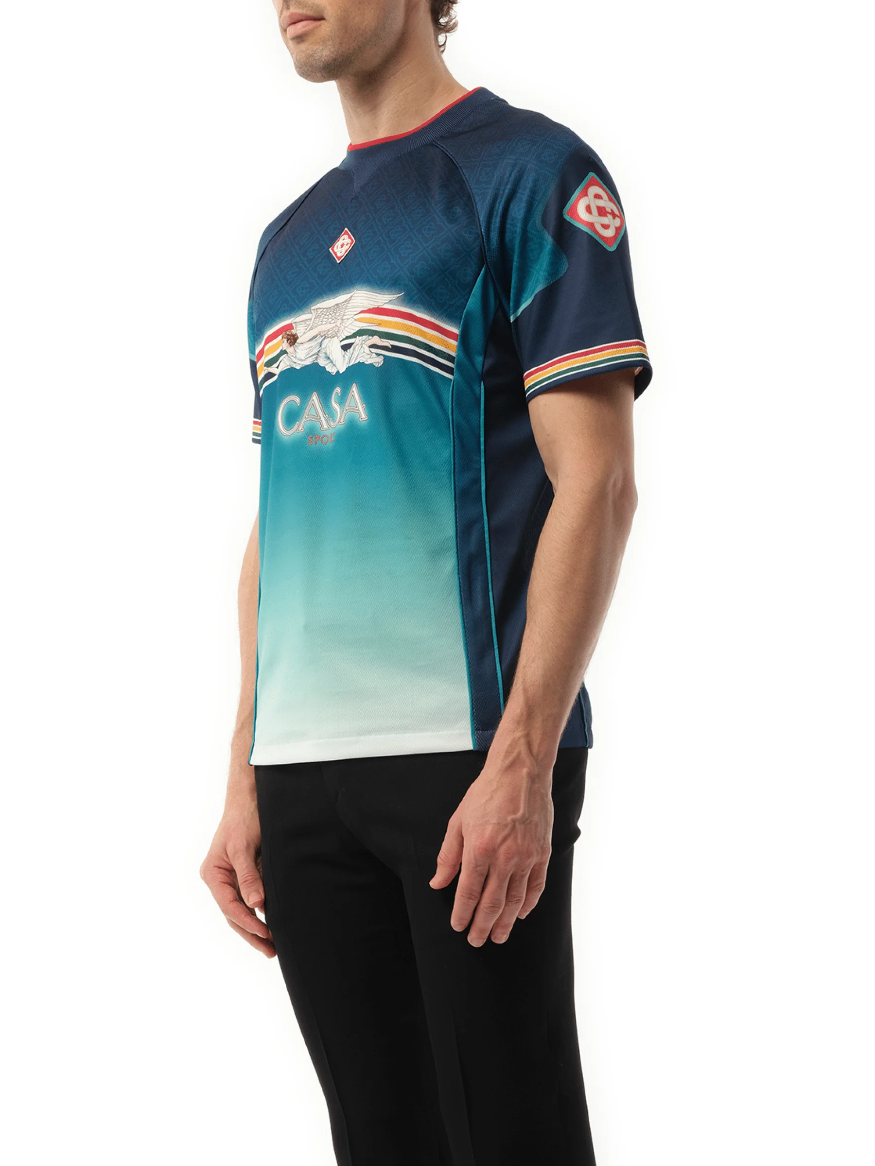 Casa Printed Football Top in Multicolour - Image 5
