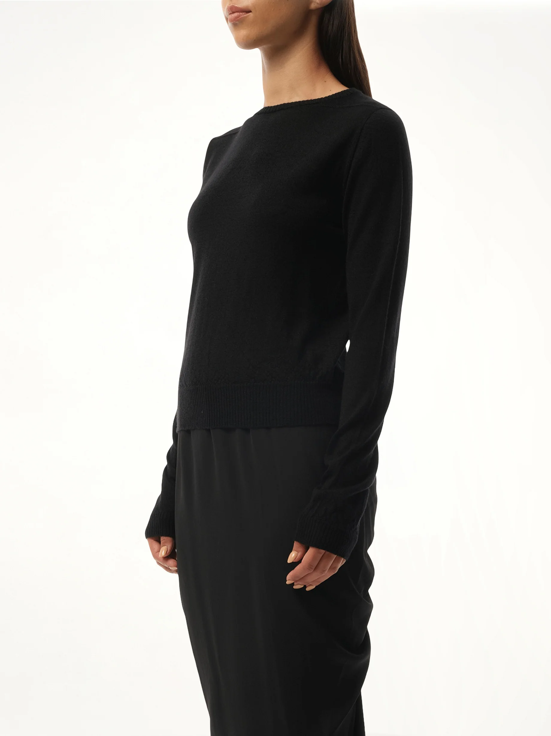 Cashmere Biker Level Sweater in Black - Image 5