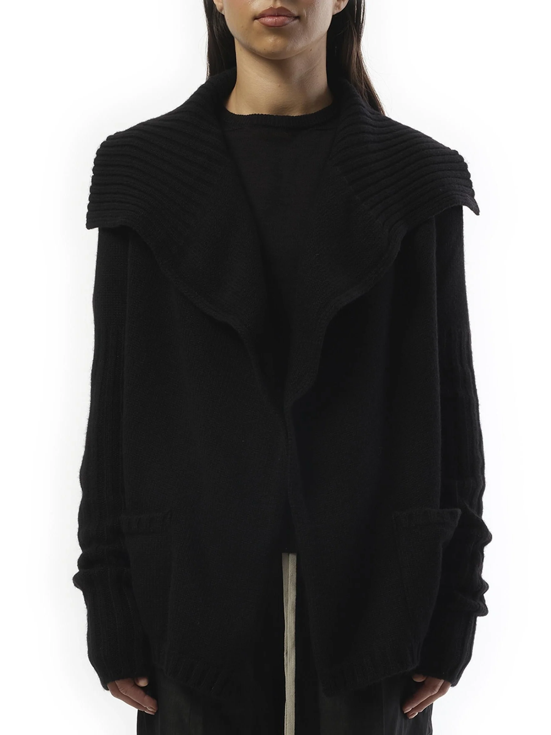 Cashmere Knit Cardigan in Black
