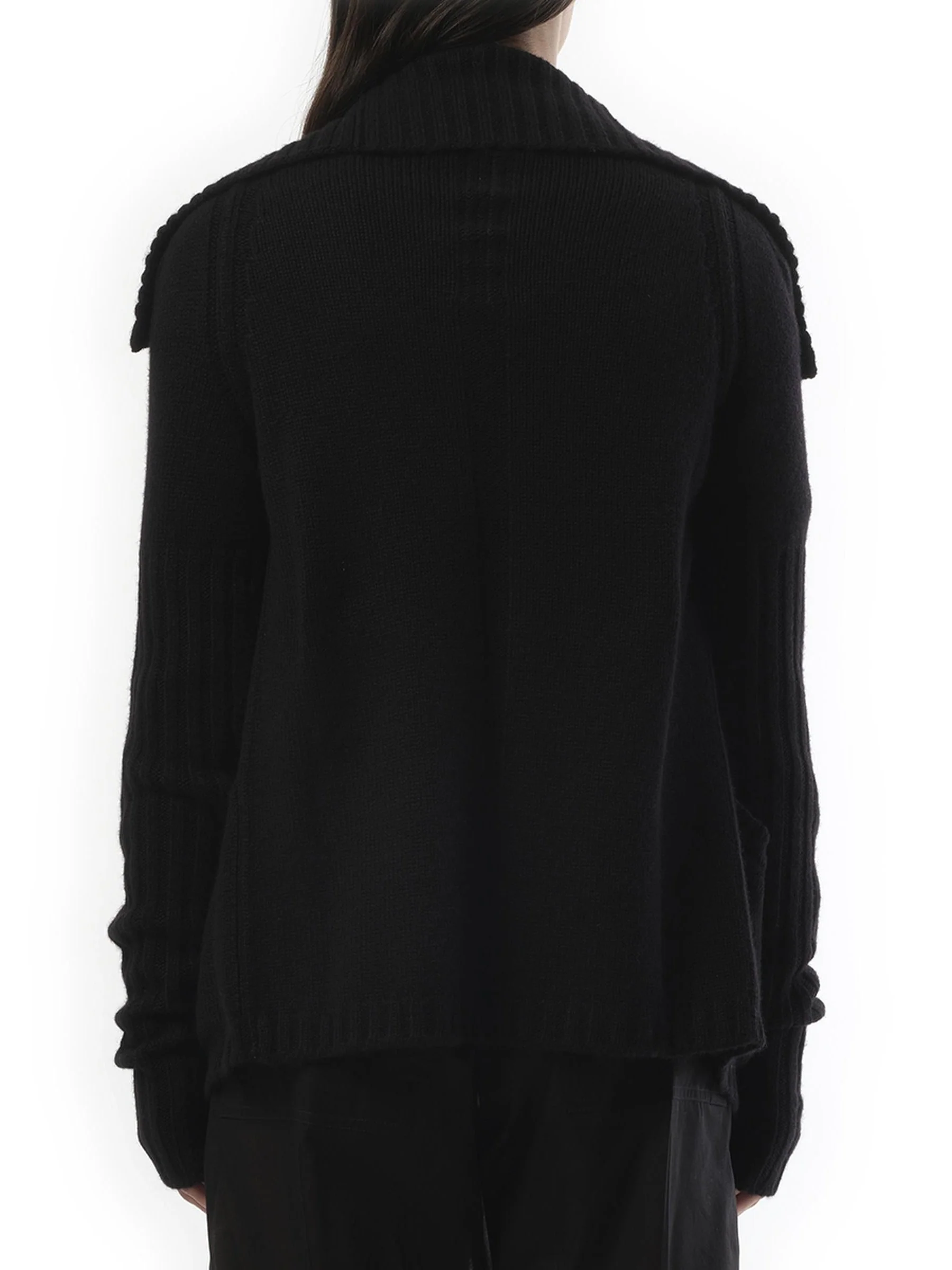 Cashmere Knit Cardigan in Black - Image 6