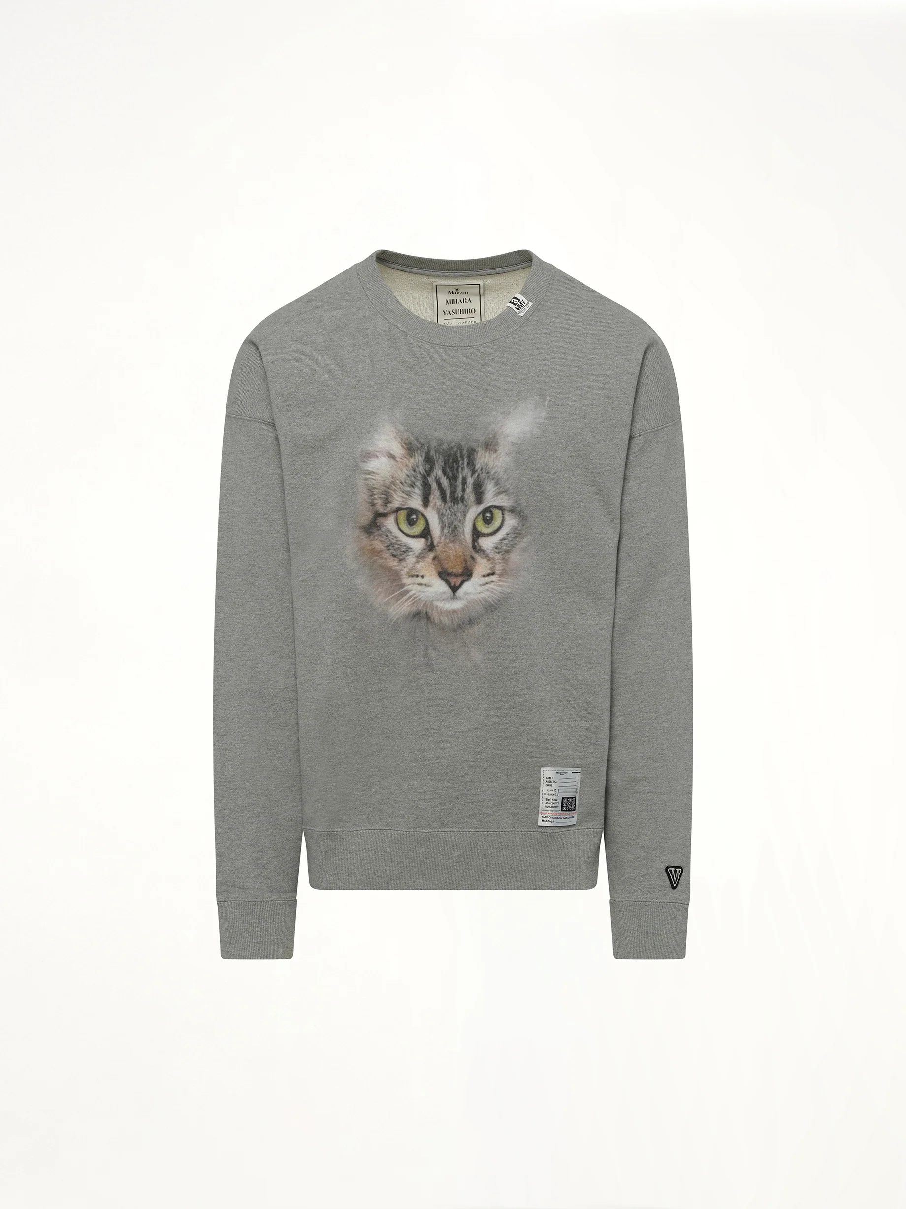 Cat Printed Pullover in Gray - Image 2