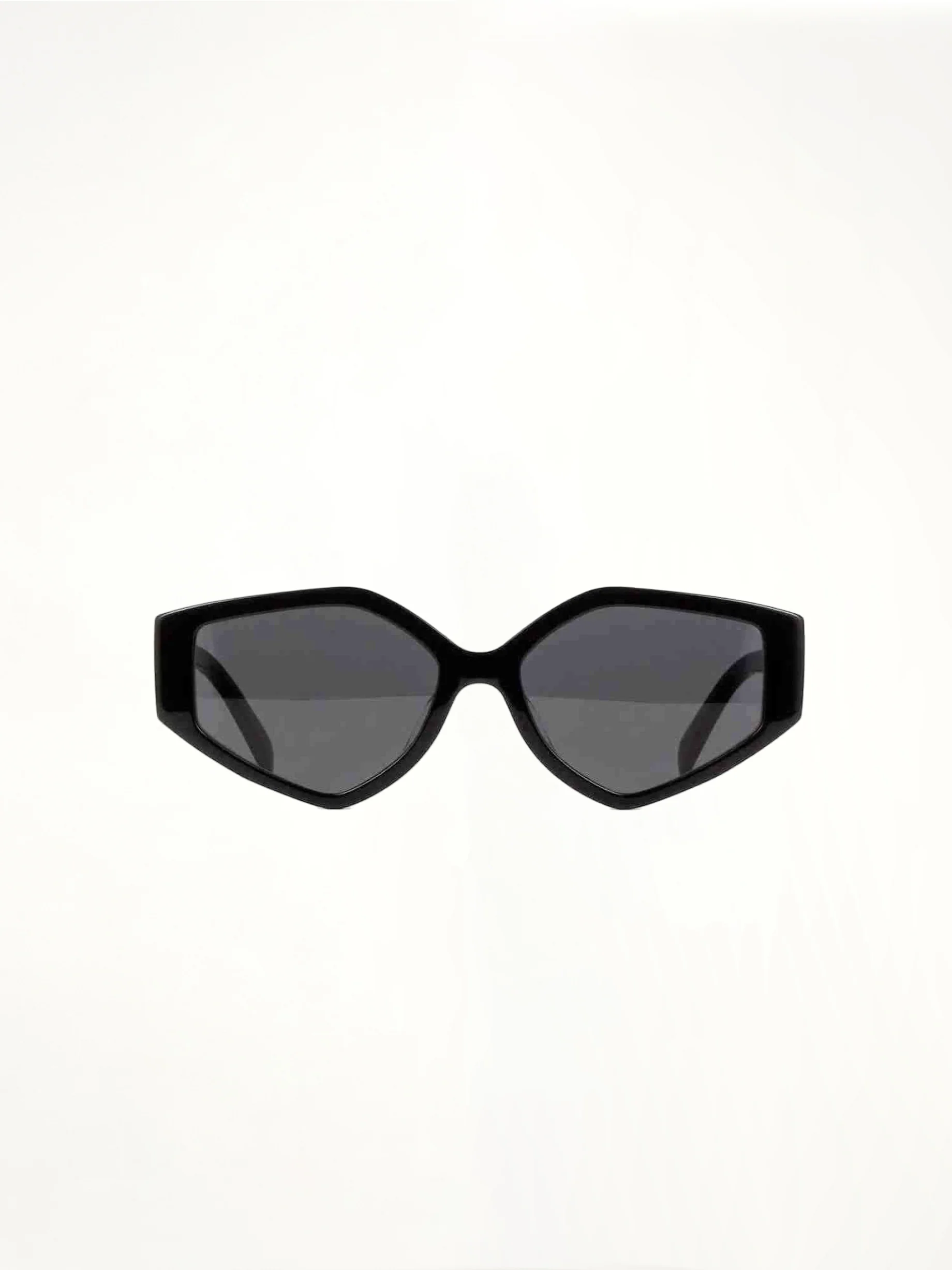 CL40229F Jagged Edge Sunglasses with Smoke Lens in Black